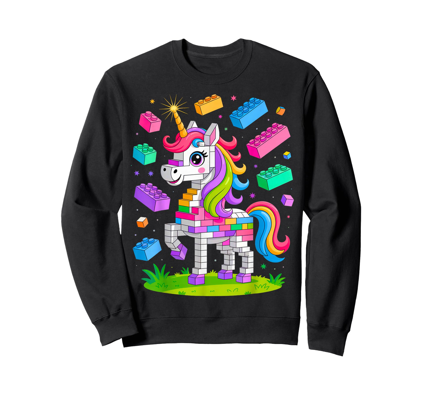 Unicorn Lover Master Builder Building Bricks Blocks Toy Kids T-Shirt