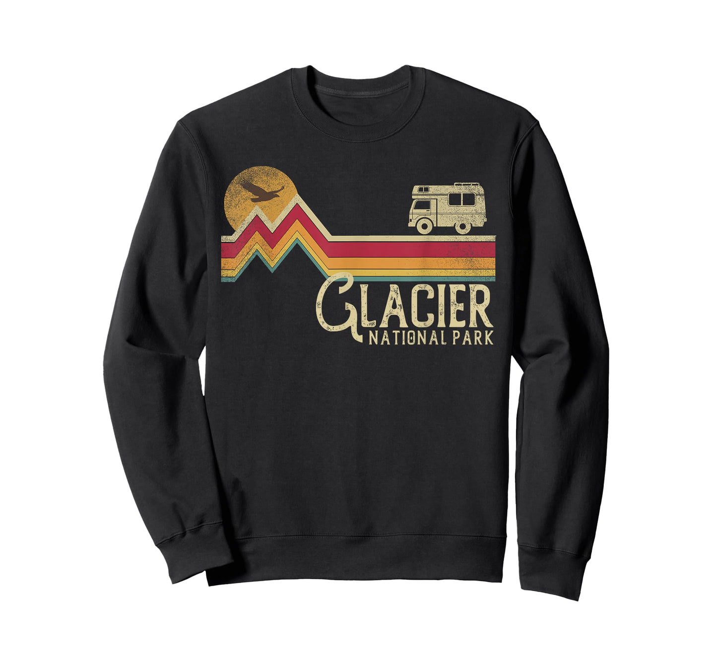 Glacier National Park Retro Style Mountain Vintage - Montana T-Shirt
