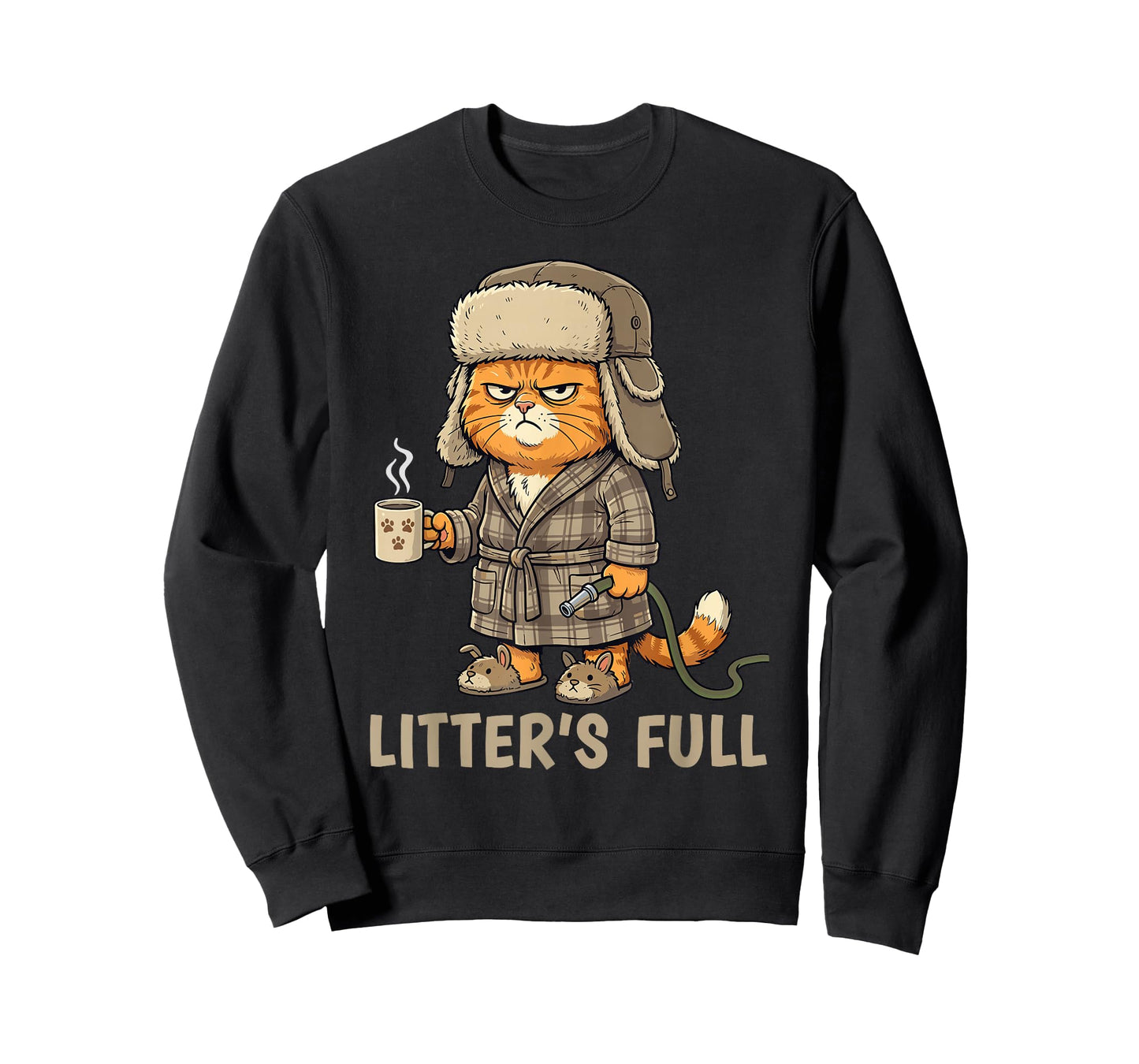 Litter’s Full Funny Cat Lovers Christmas T-Shirt
