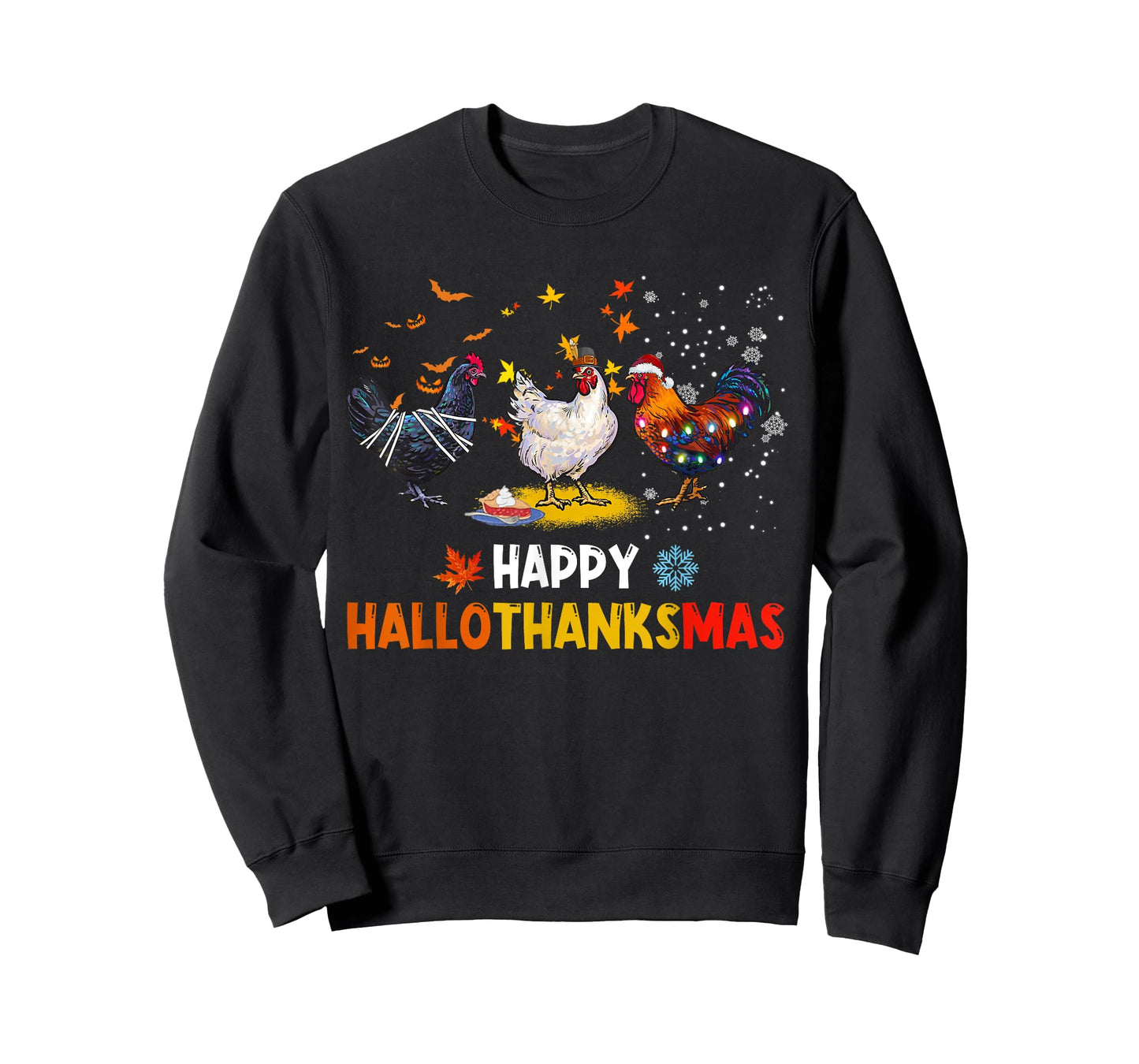 Chicken Halloween Happy Hallothanksmas Autumn Thanksgiving T-Shirt