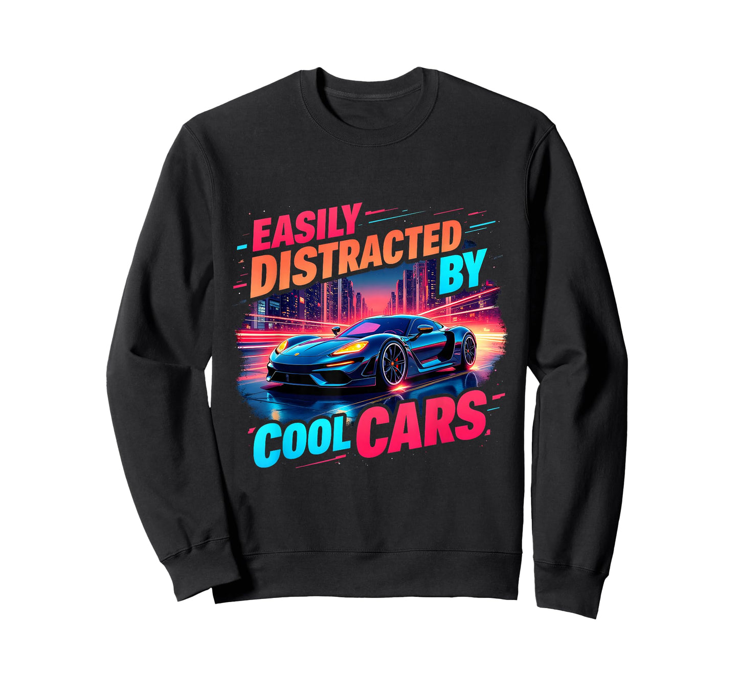 Cool Cars Mens Boys Vintage Easily Distracted By Muscle Car T-Shirt