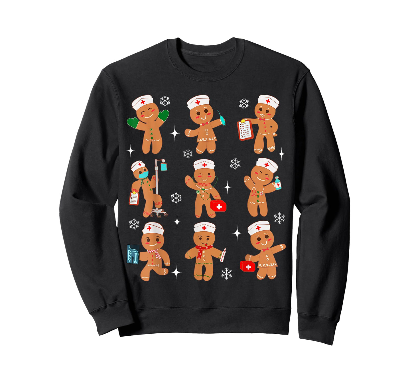 Cute Nurse Gingerbread Christmas Healthcare Workers Nursing T-Shirt