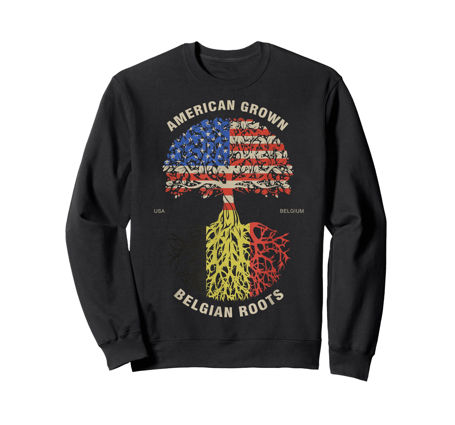 American Grown Belgian Roots Belgium Flag T-Shirt