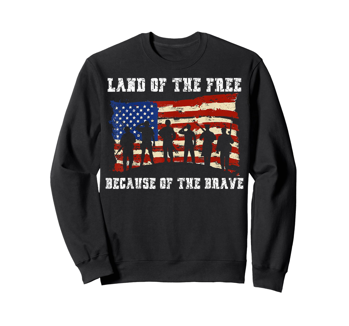 Land Of The Free Because Of The Brave USA American Flag T-Shirt