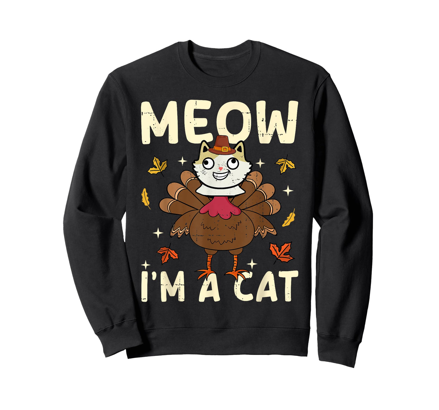 Thanksgiving Fake Cat Thanksgiving Turkey Cat Funny T-Shirt for Men Women Kids