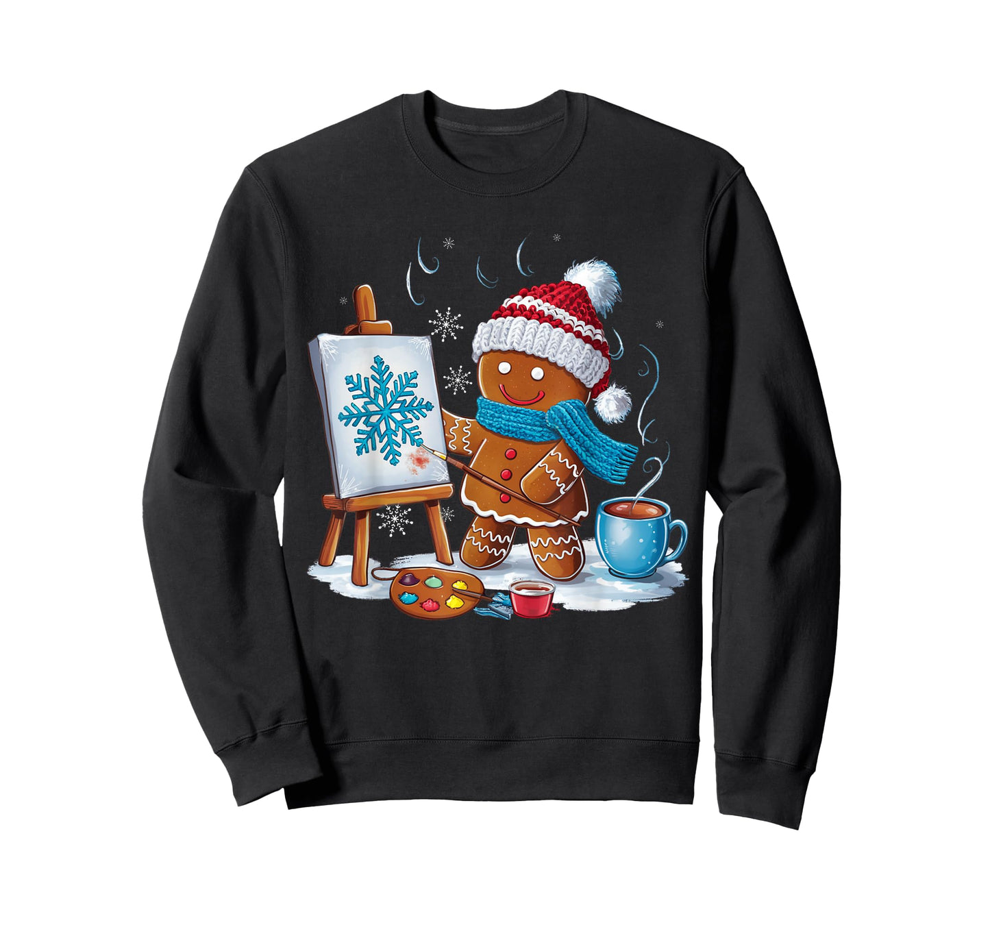 Artist Gingerbread Painter Art Teacher Student Christmas T-Shirt