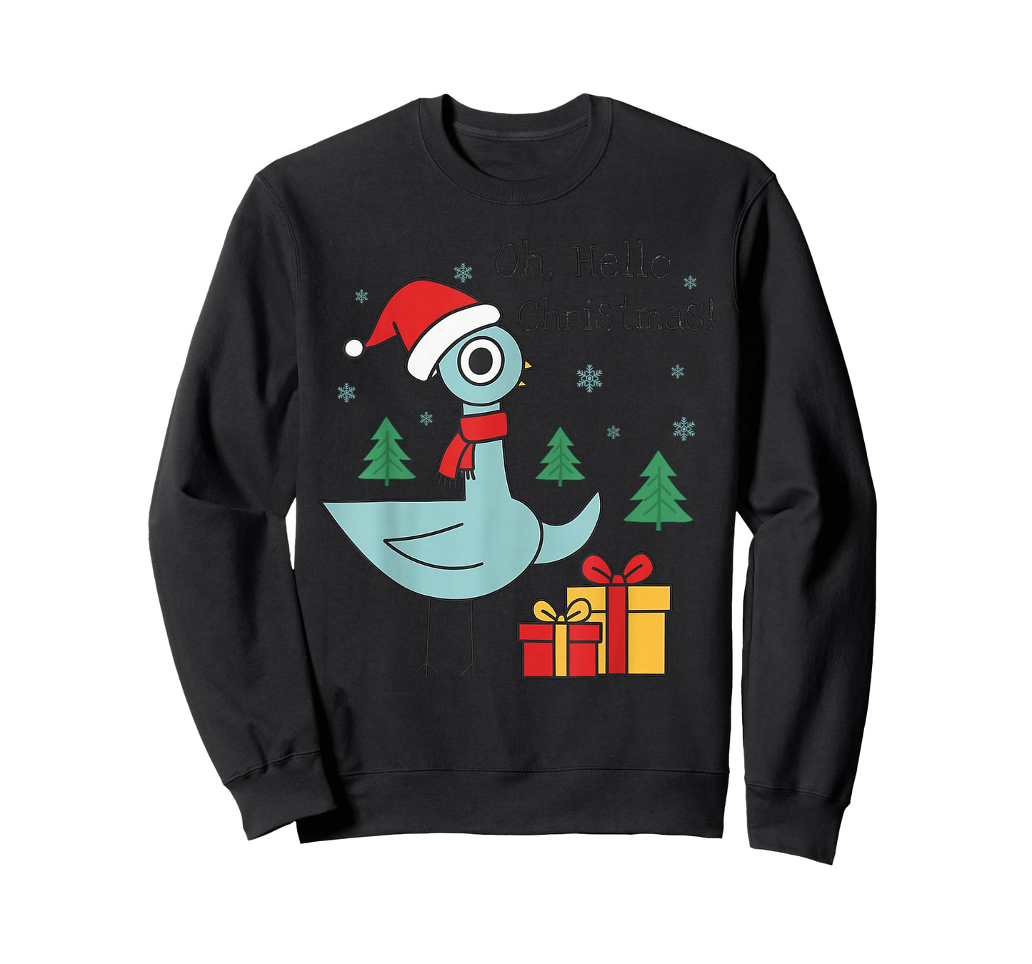 Oh Hello Christmas Pigeon Santa Hat Costume Cute Teacher T-Shirt