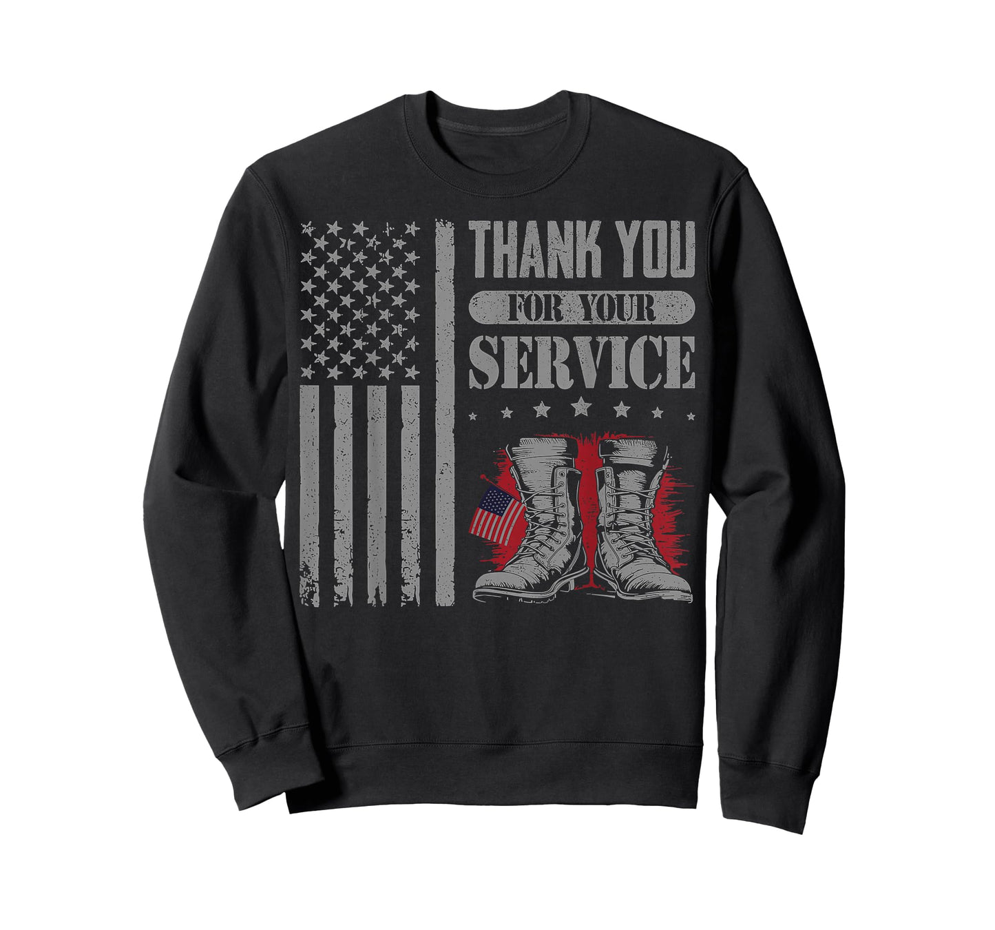 Thank You for Your Service Patriotic Boots Flag Veterans Day T-Shirt