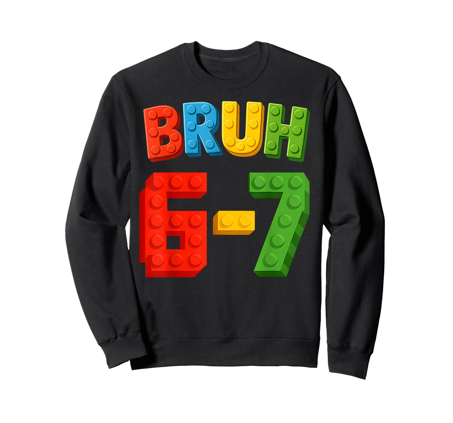 67 Building Blocks Bruh Kids Boys Six Seven Funny 6-7 Meme T-Shirt
