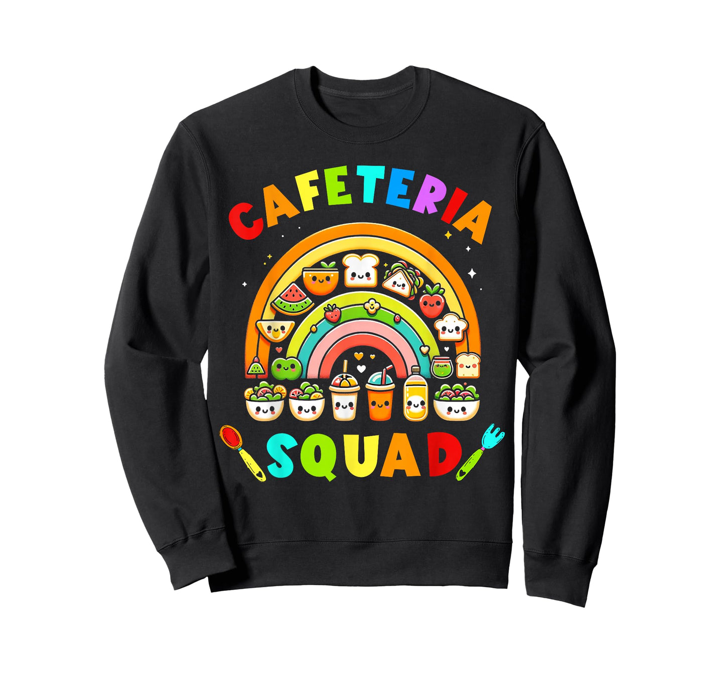 Cute Lunch Lady Crew of Food Service Rainbow Cafeteria Squad T-Shirt