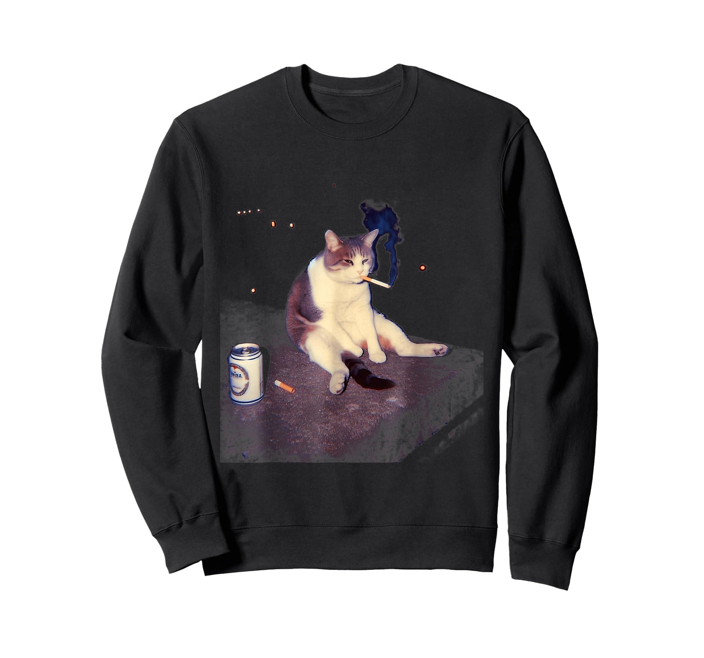 Cigarette Kitten Funny Smoking Cat Meme Stupid Brainrot T-Shirt