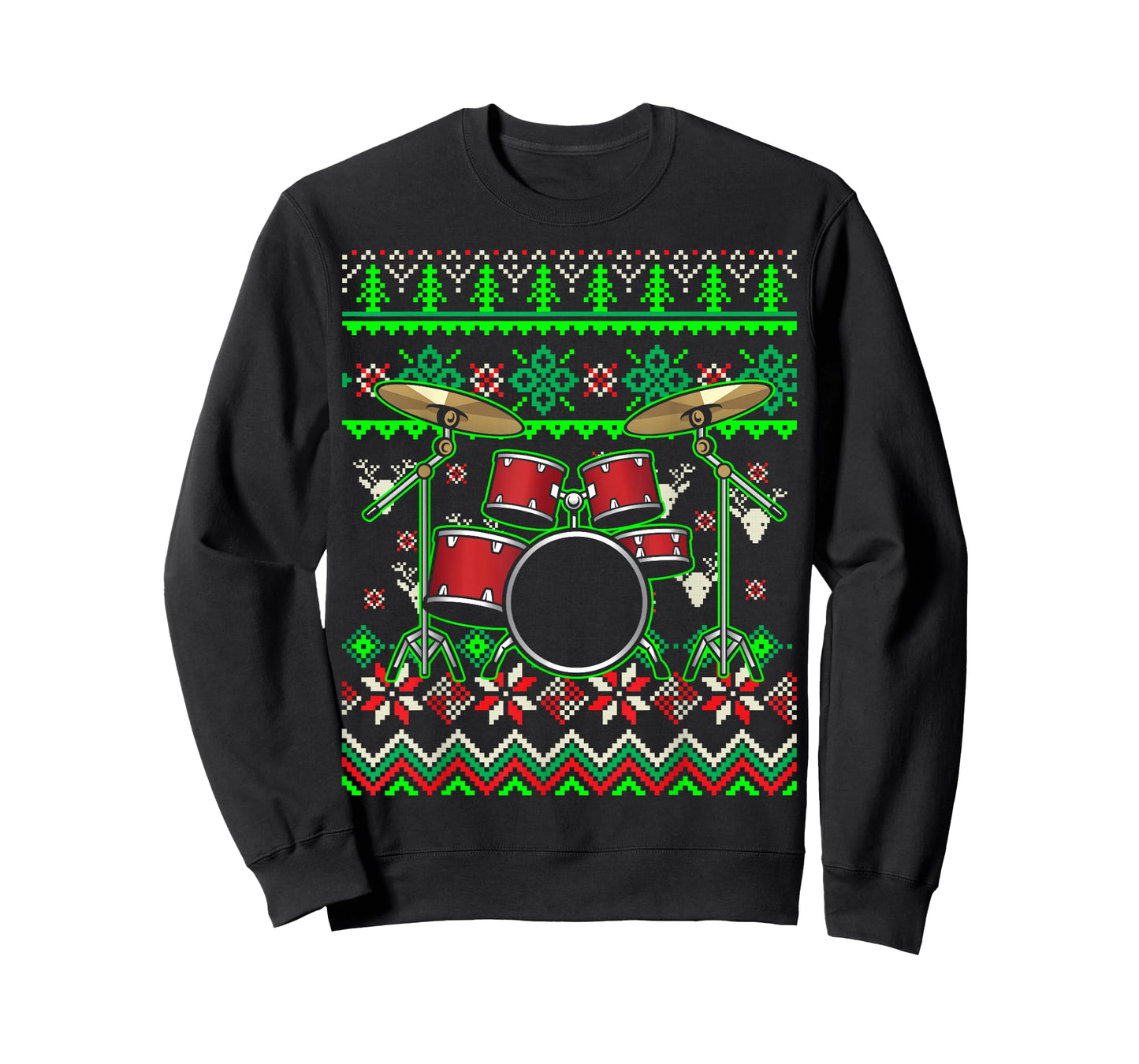 Drummer Musical Instrument Ugly Christmas Drums T-Shirt