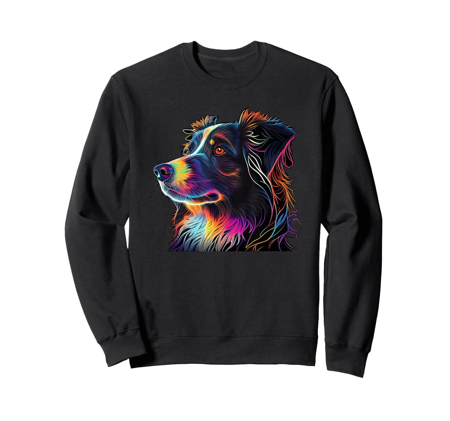 Australian Shepherd Mini Colorful Abstract Line Art T-Shirt