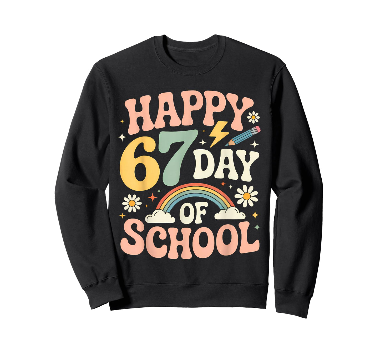 Retro 67 Days of School Happy 67th Day of School Funny 6 7 T-Shirt