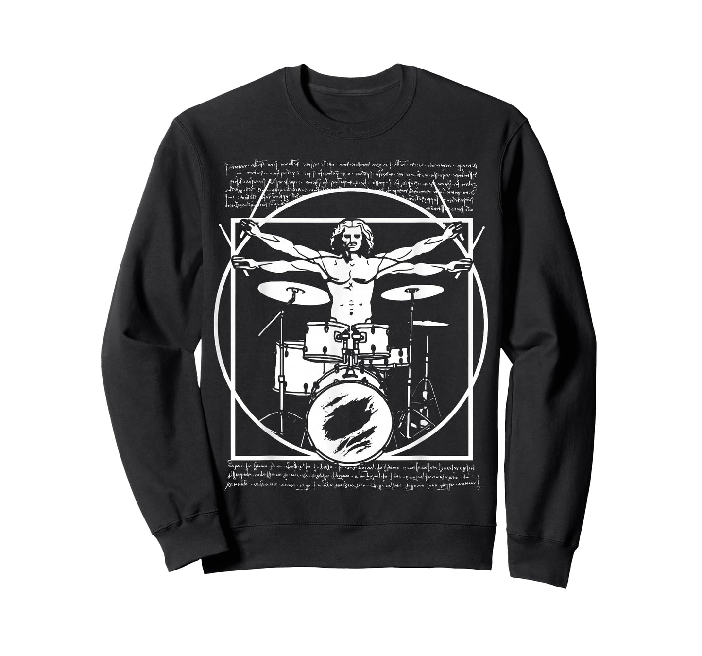Da Vinci Vitruvian Man Drummer Drum Player T-Shirt