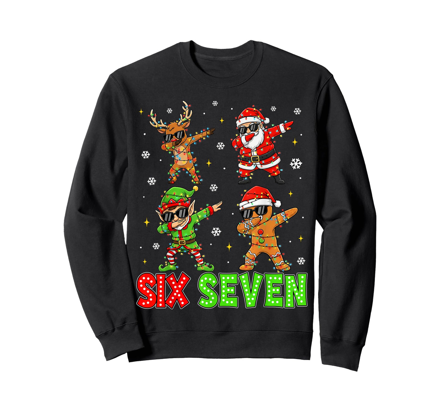 67 Six Seven Santa Reindeer Elf Gingerbread Christmas Kids T-Shirt