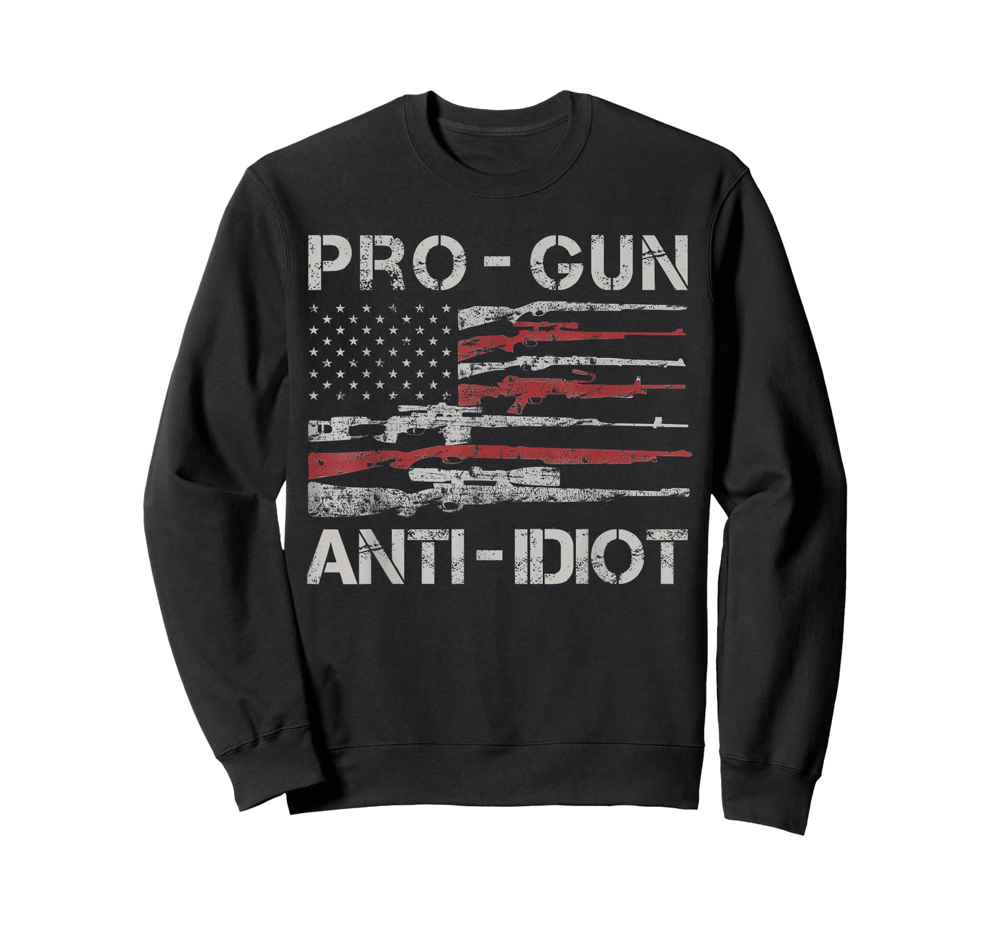 Pro Gun Anti Idiot Shirt Vintage USA Flag 2nd Amendment T-Shirt