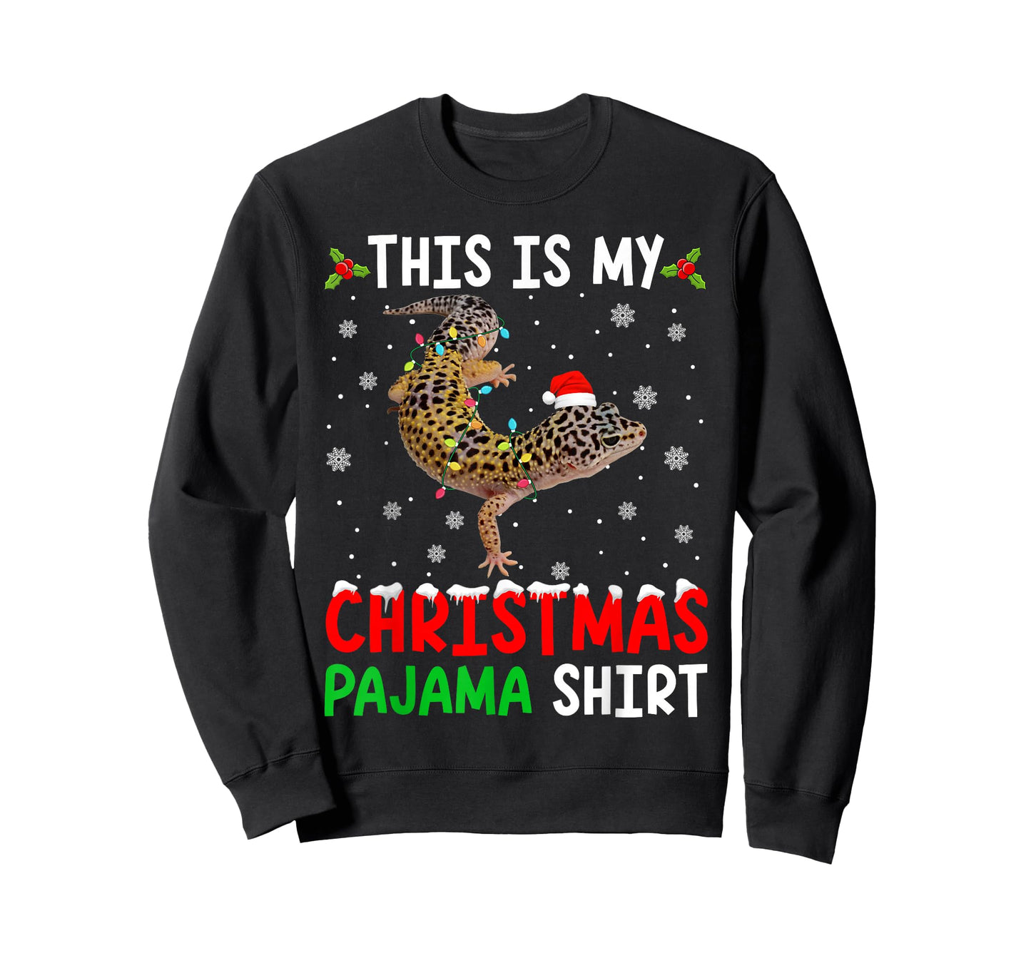 This Is My Christmas Pajama Leopard Gecko Xmas Funny Animals T-Shirt