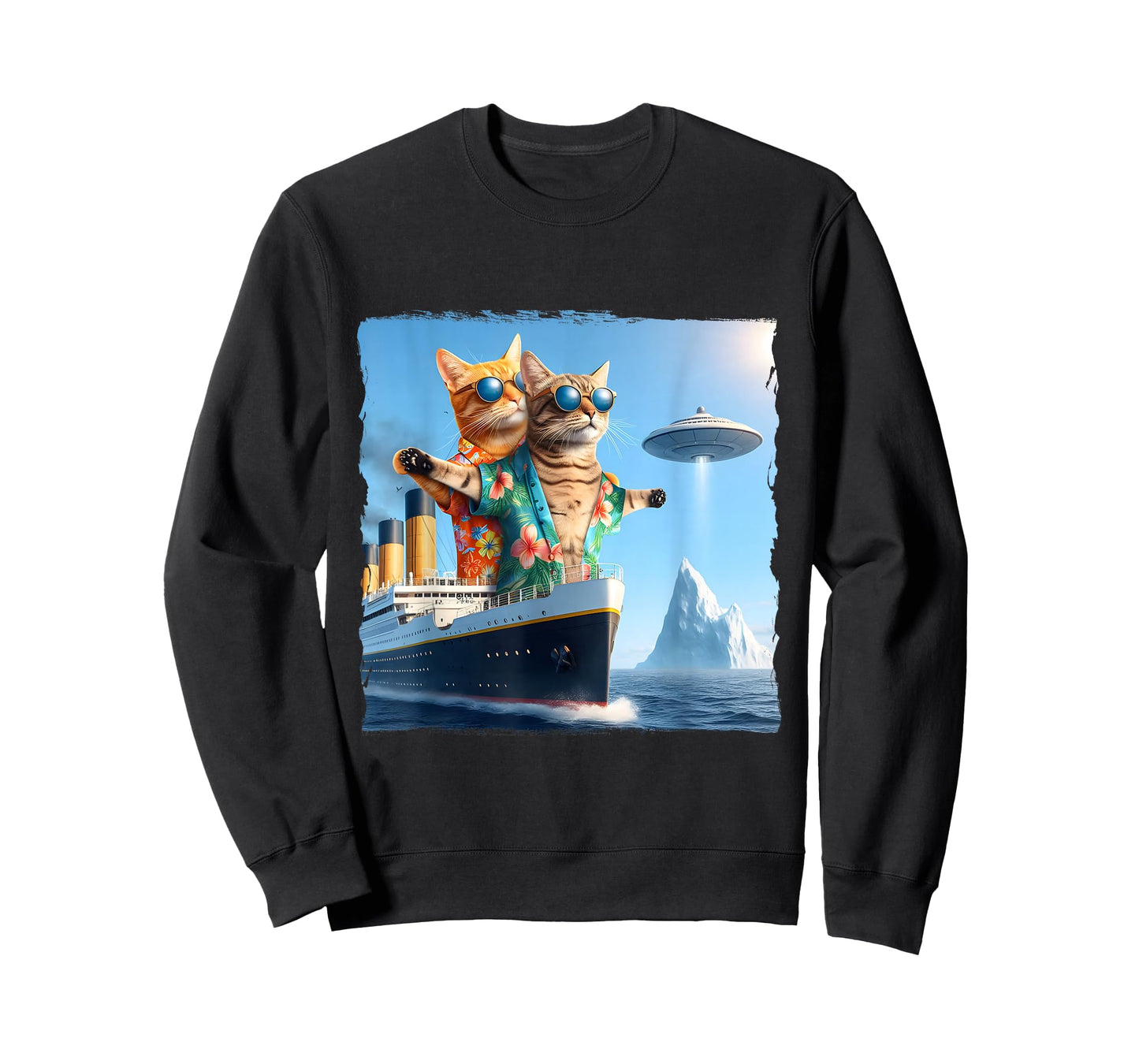 Funny Cat Couple Selfie With Alien Trip Vacation Cruise T-Shirt