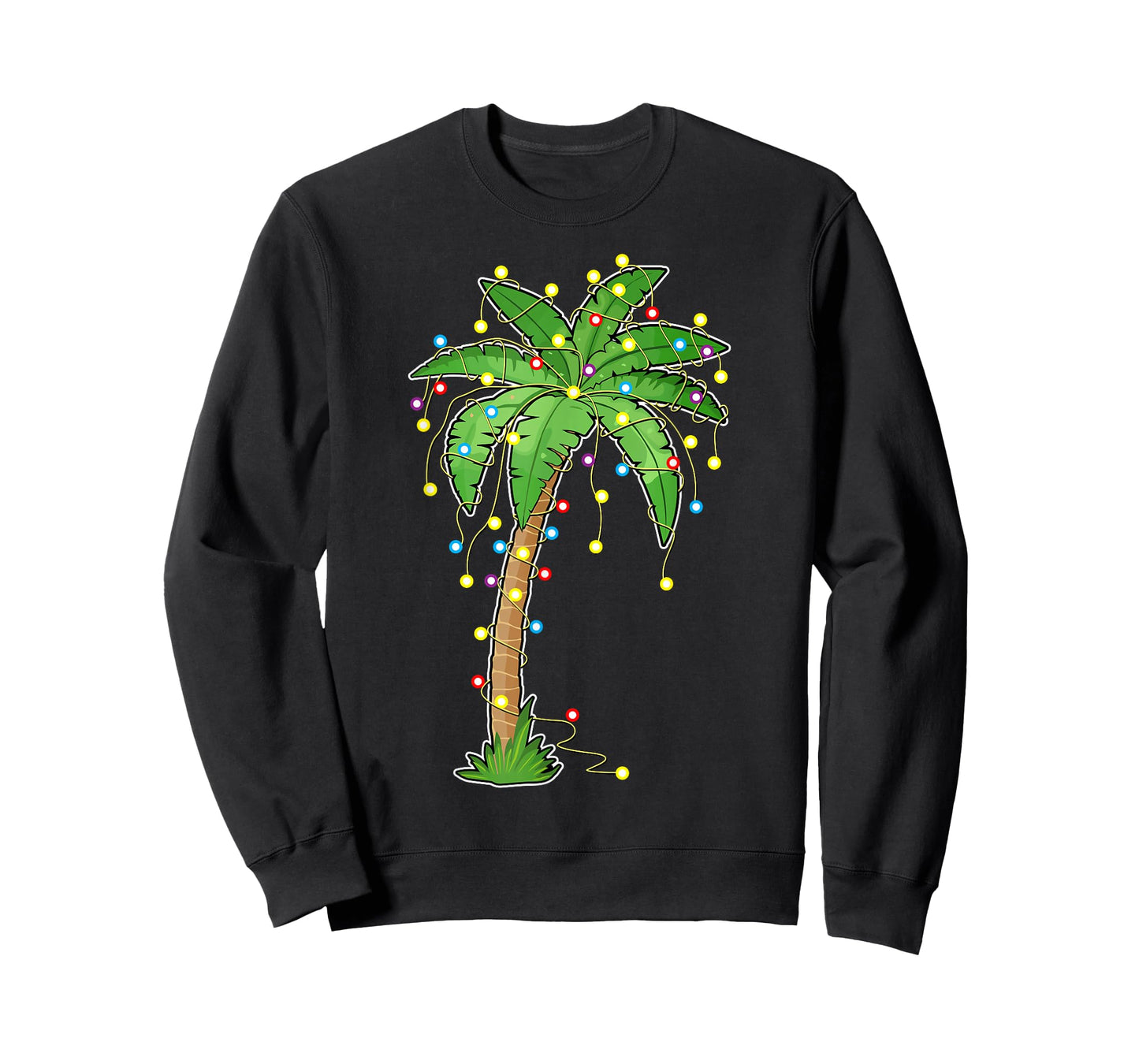 Christmas Lights Palm Tree Beach Funny Tropical Xmas Gift T-Shirt