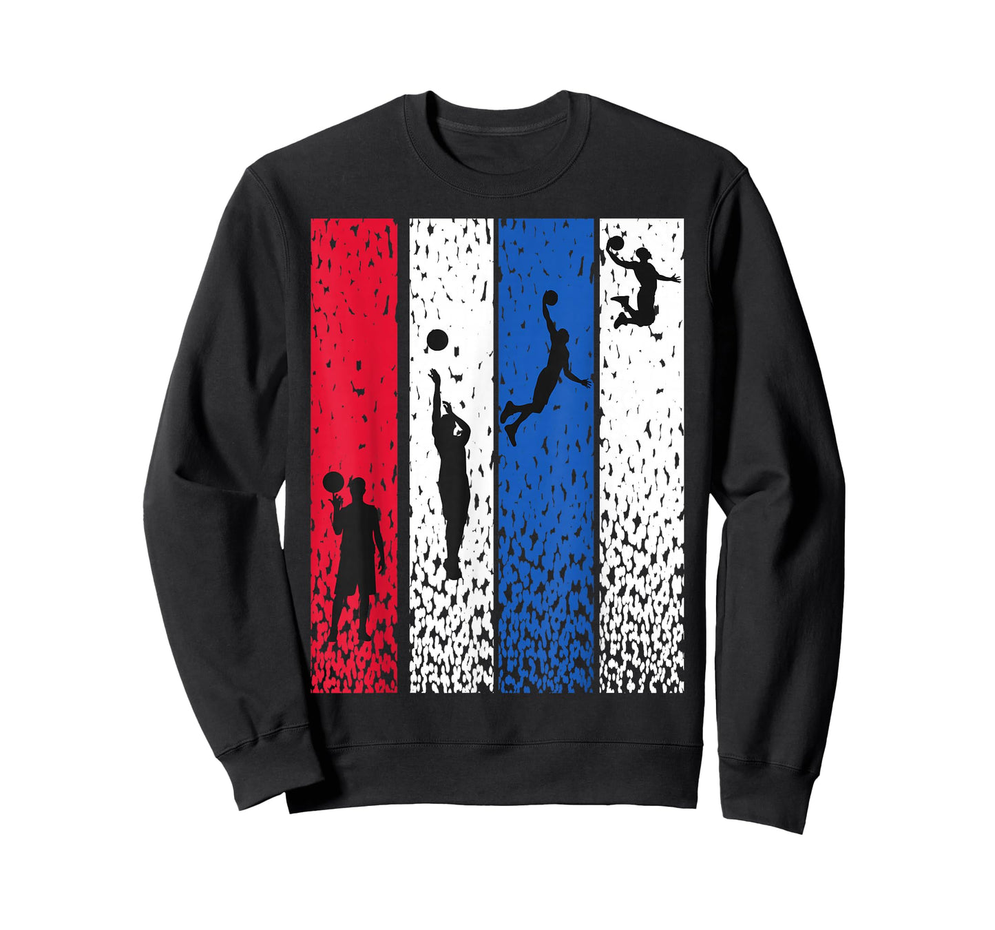 Basketball Retro Vintage USA Flag Red White Blue Patriotic T-Shirt