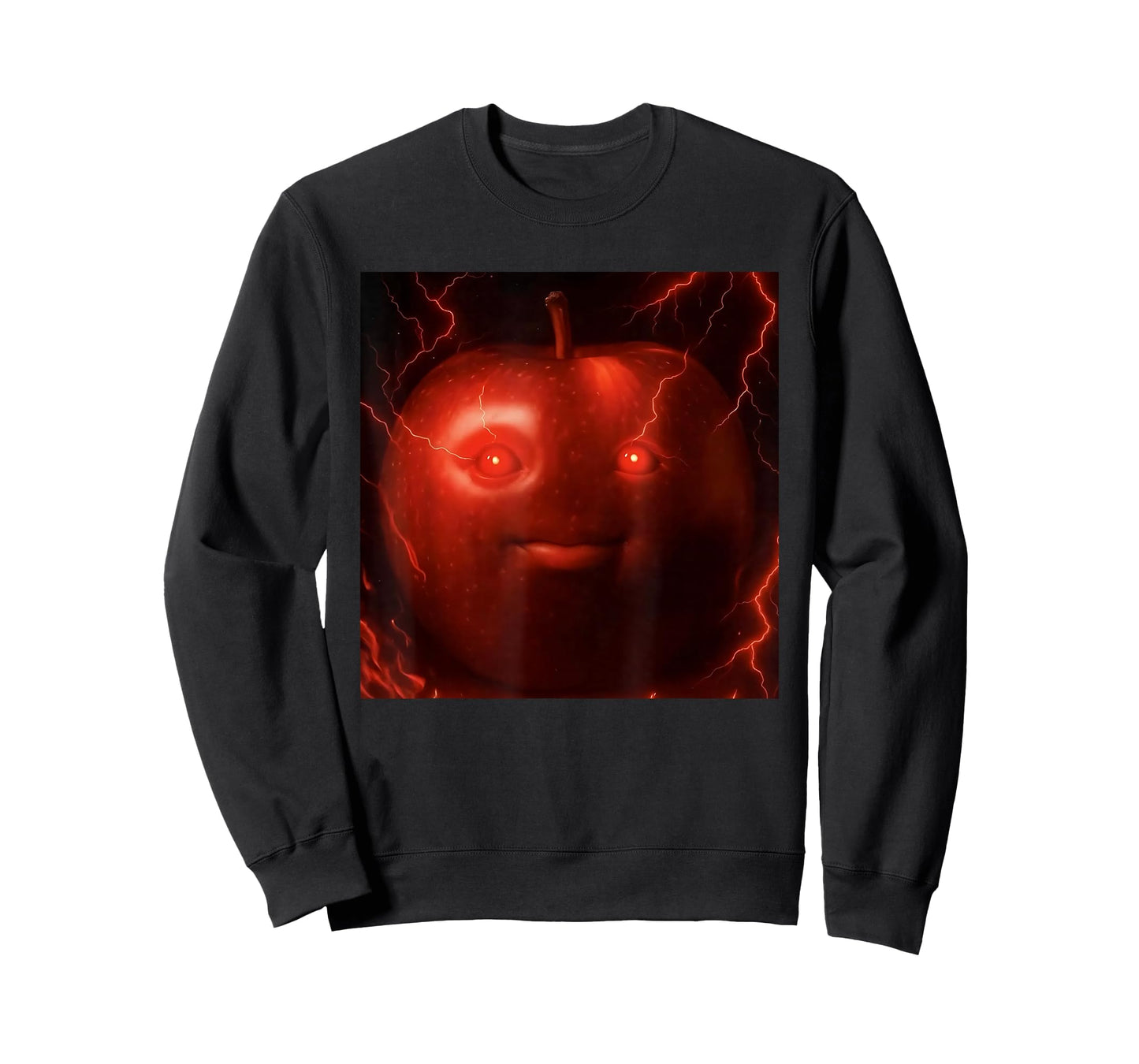 Funny Silly AI Niche Evil Apple gen z Meme BrainRot Fruit T-Shirt