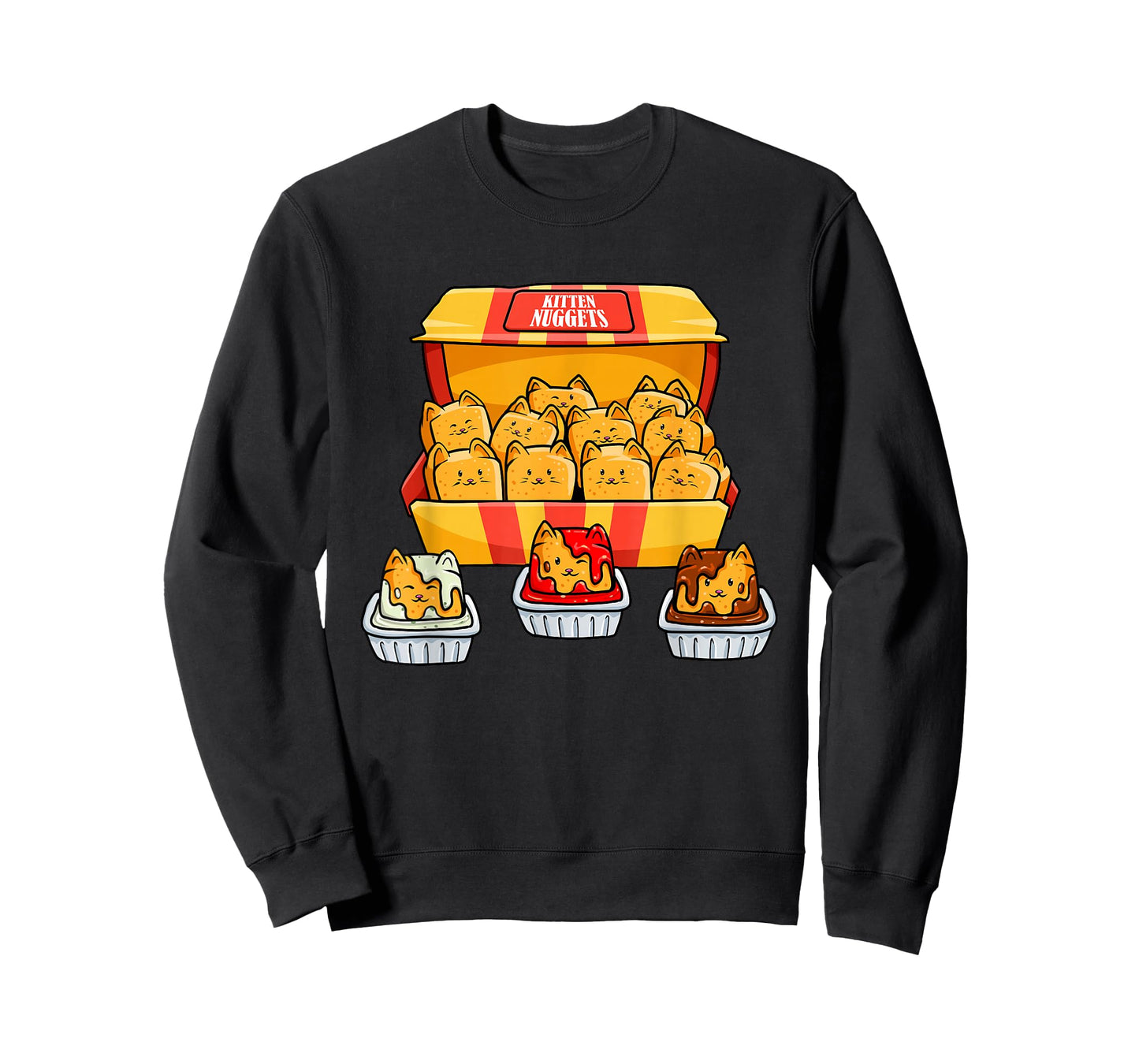 Kitten Nugget Food Pun Kitty Lover Gift Chicken Nuggets Cat T-Shirt