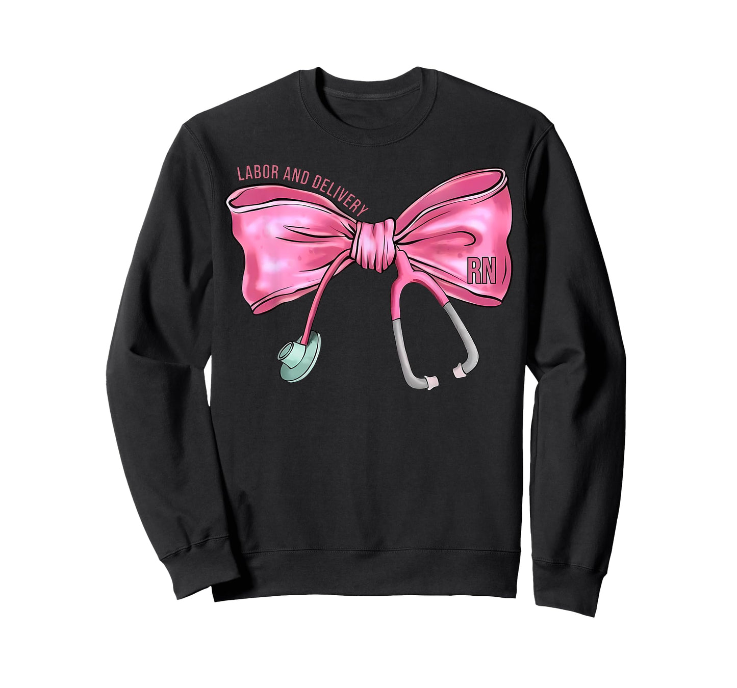 Coquette Bow Stethoscope Labor and Delivery Nurse RN Nursing T-Shirt
