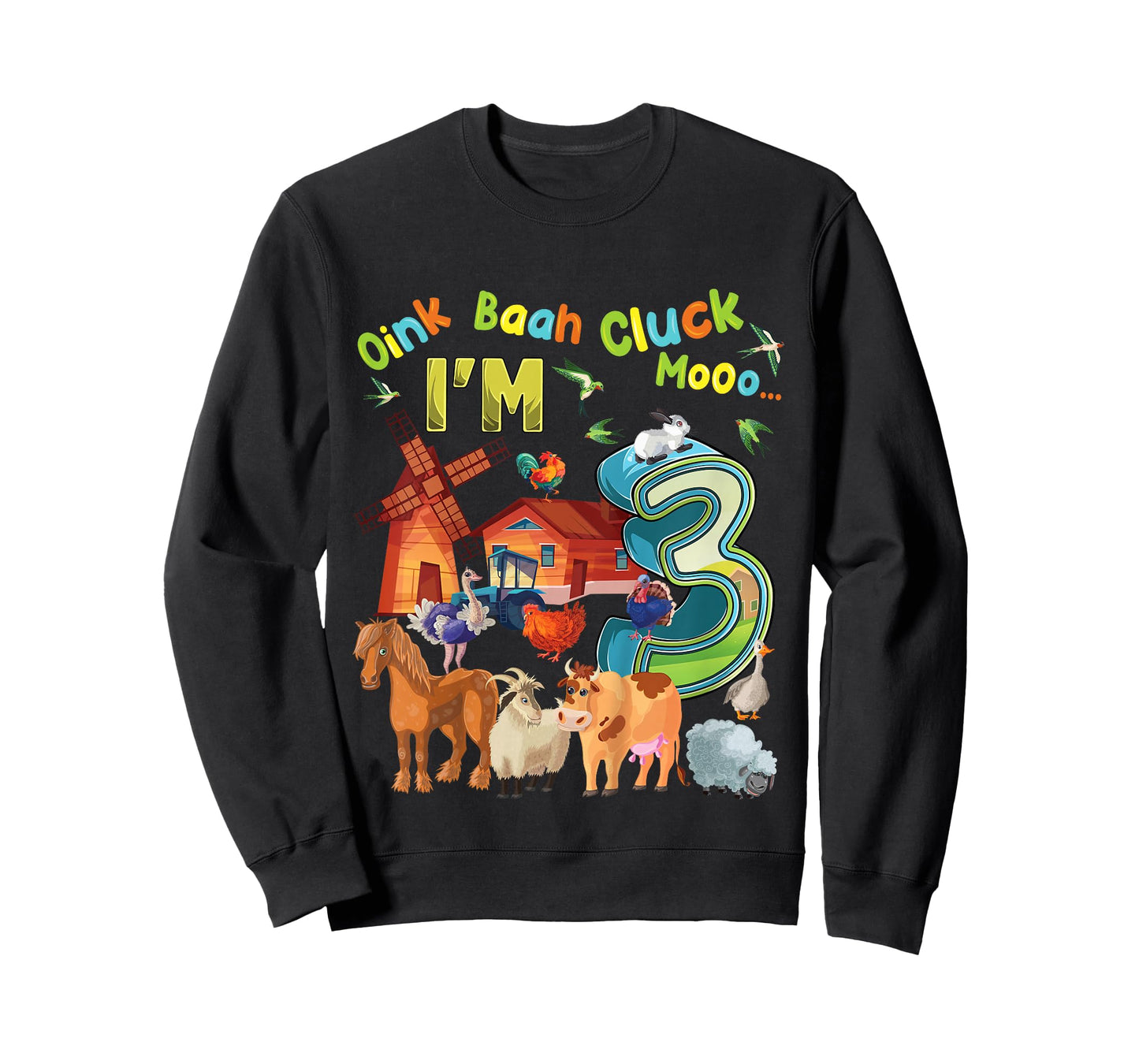 Barnyard 3rd Birthday Farm Animals 3 Years Old Farming T-Shirt