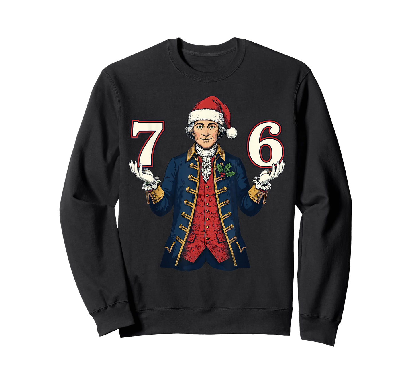 7-6 6-7 Funny George Washington Santa 67 Meme Christmas T-Shirt