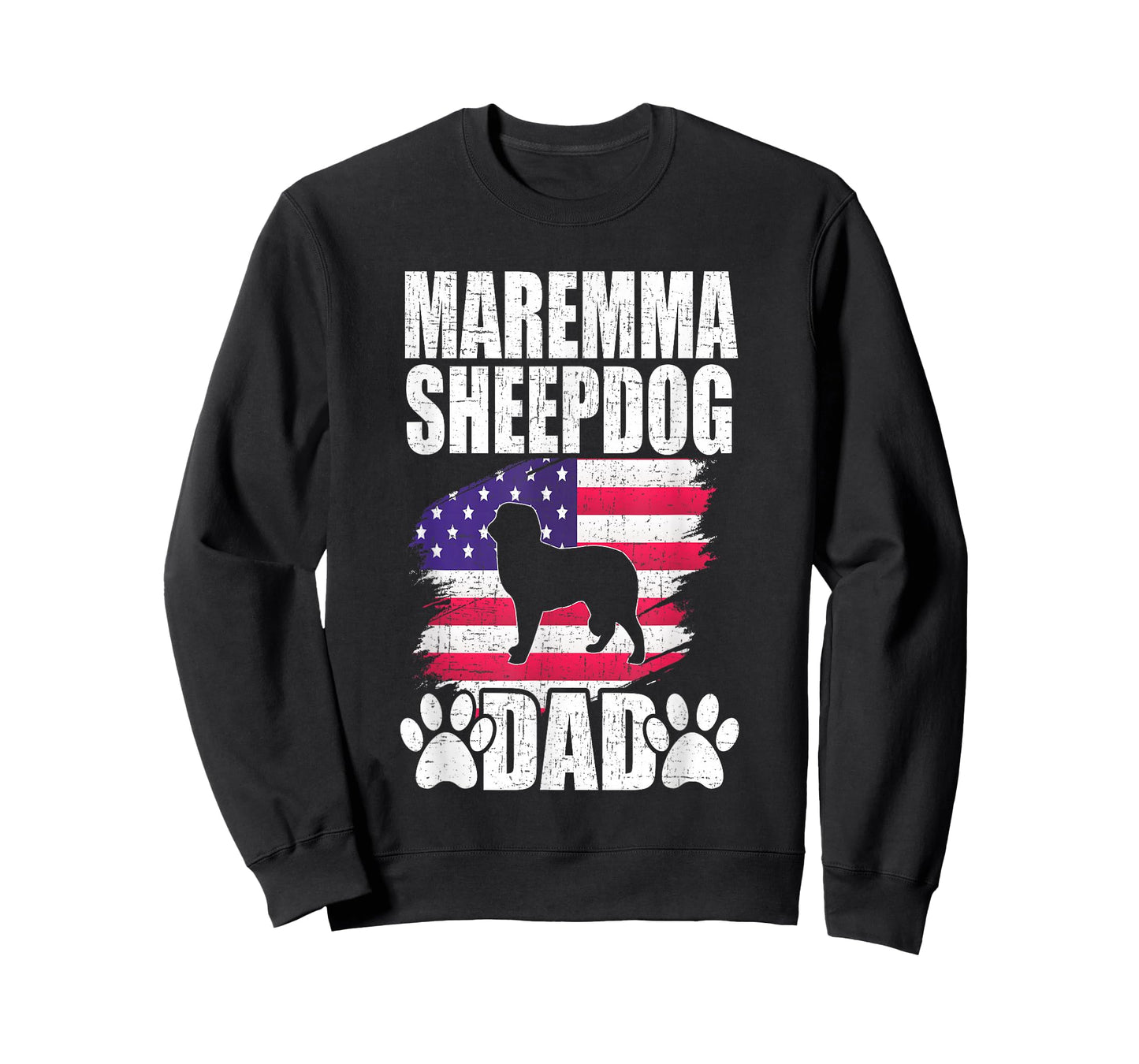 Maremma Sheepdog Dad Dog Lover American US Flag T-Shirt