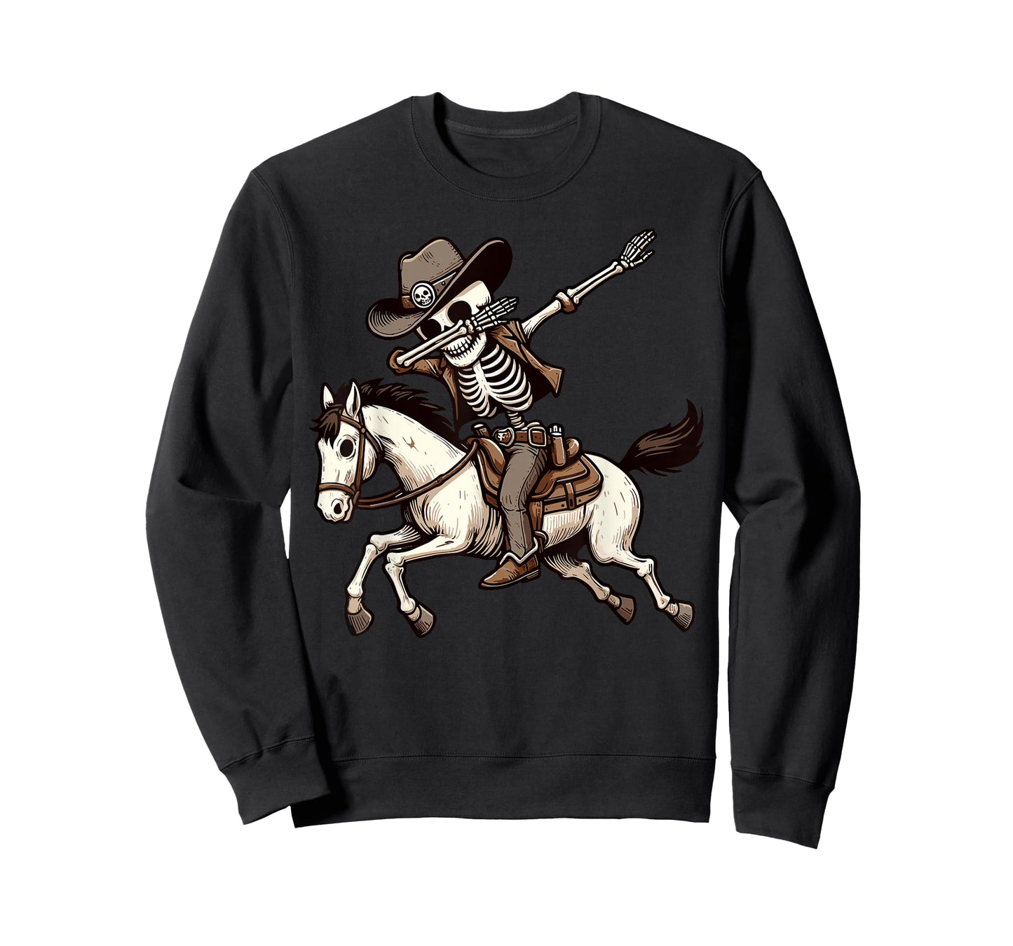Dabbing Skeleton Cowboy Halloween Costume Kids Boys Men Dab T-Shirt