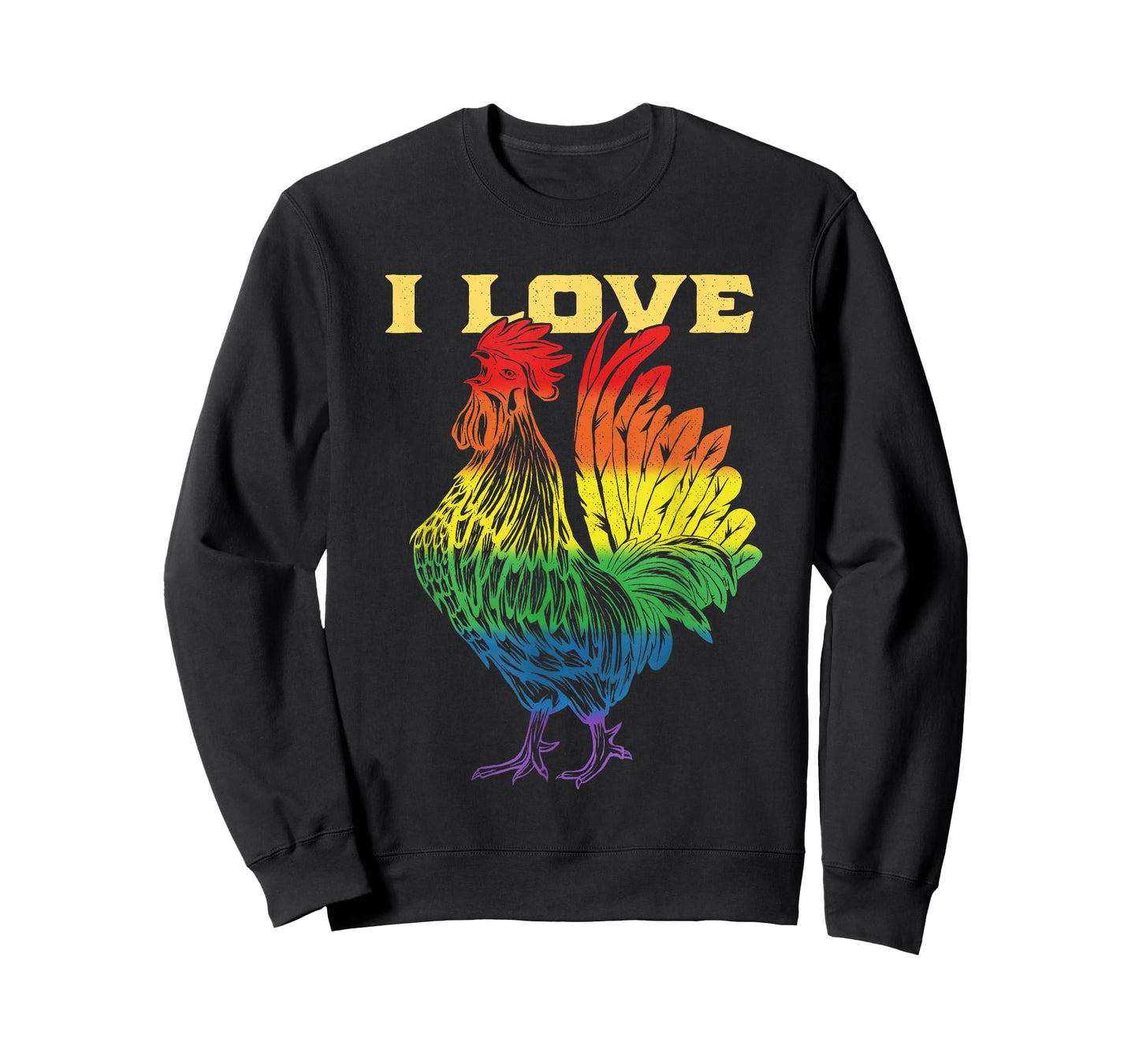 Cock Rainbow Flag LGBT Gay Pride T-Shirt I Love Cock Rooster T-Shirt