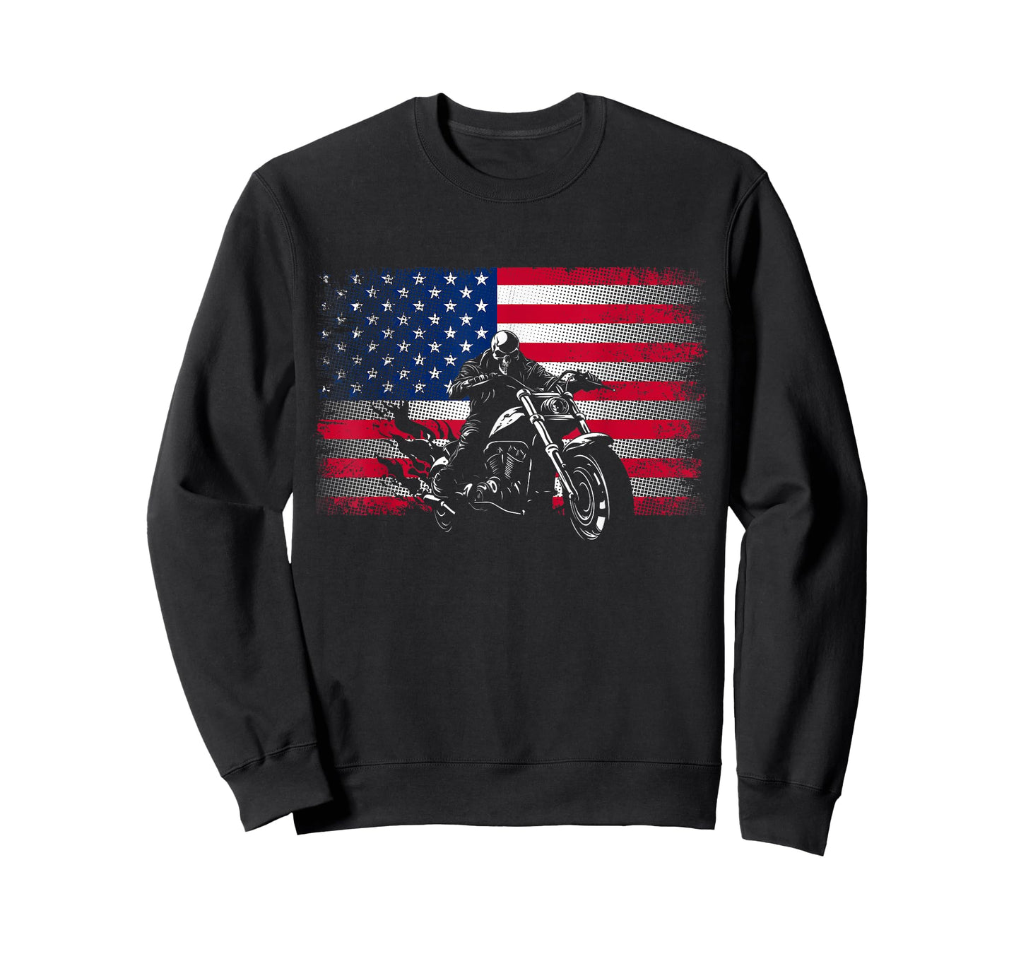 American Flag Biker Motorcycle Women Men T-Shirt
