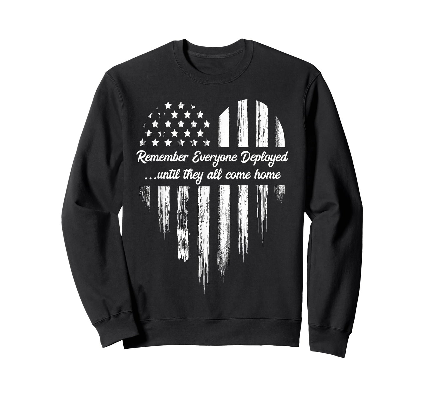 Red Friday Remember Everyone Deployed American Flag Heart T-Shirt Small