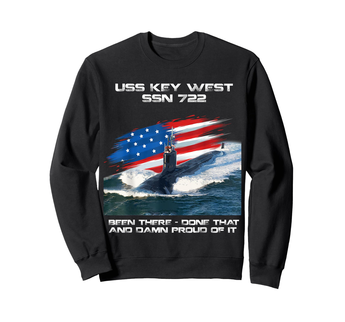 USS Key West SSN-722 American Flag Submarine Veteran Xmas T-Shirt for Women Men
