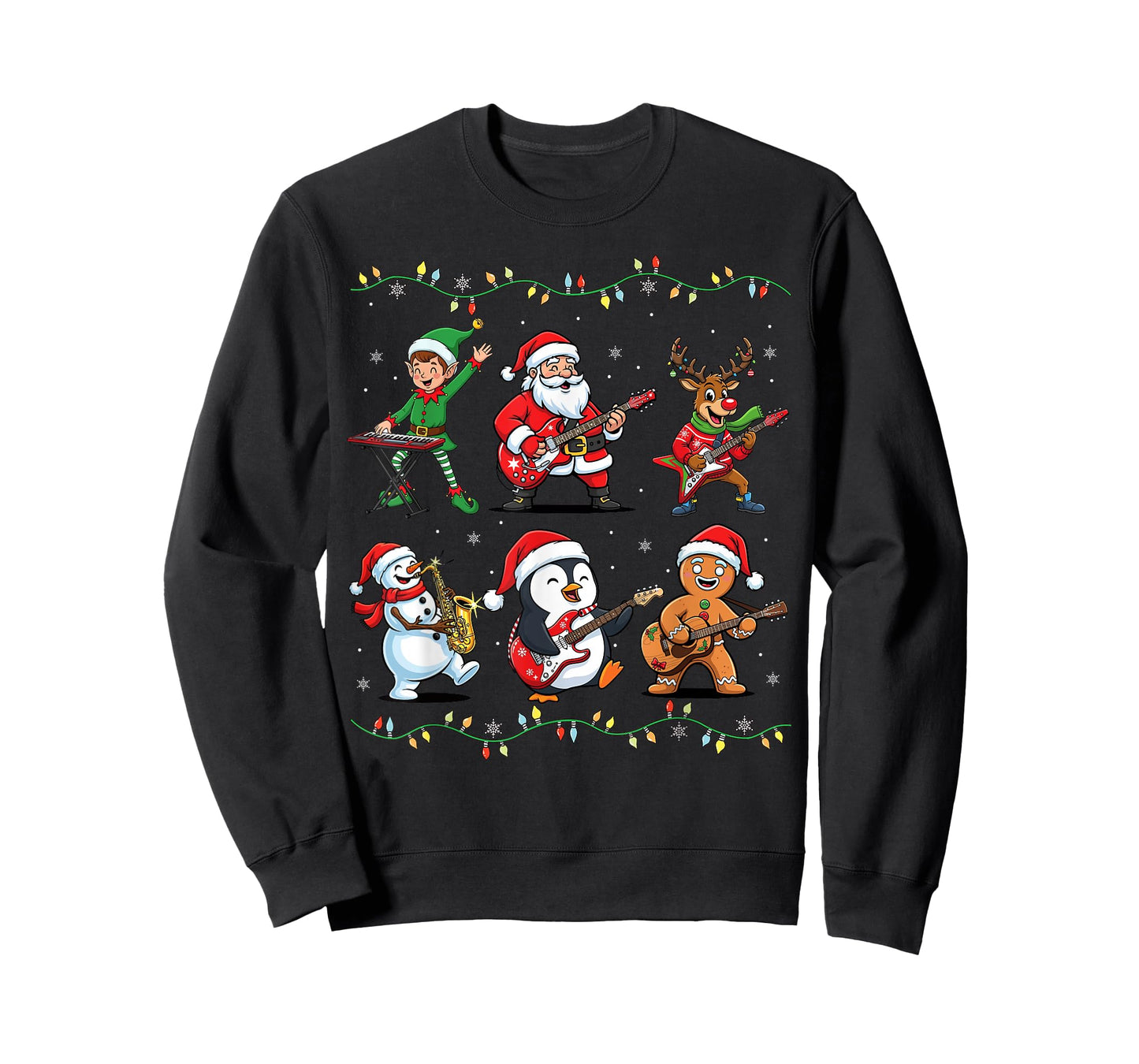Christmas Santa Elf Music Funny Xmas for Boys Girls Men T-Shirt