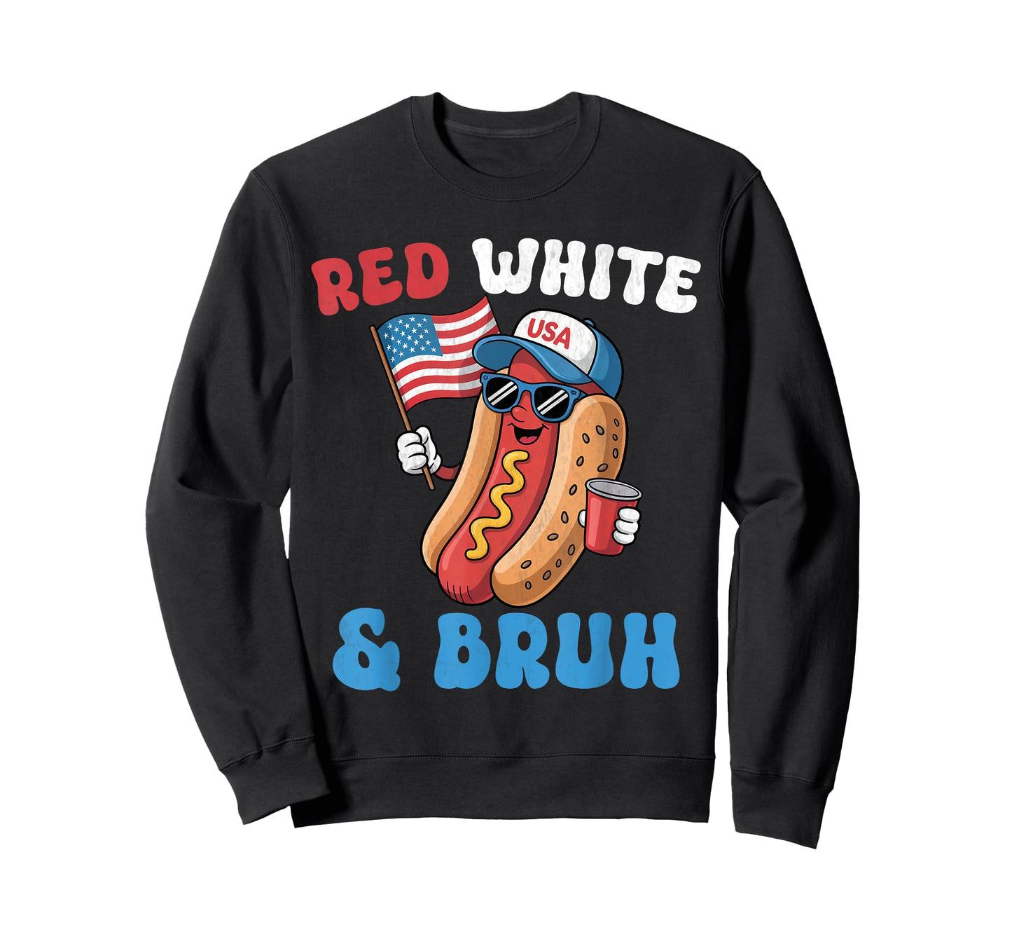 Funny American flag 4th of July patriotic Red white bruh boy T-Shirt