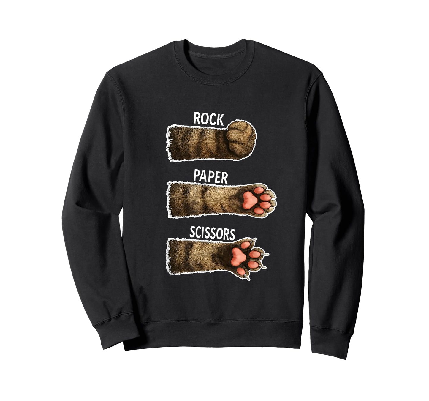 Cat Rock Paper Scissors Cat Paws Costume Funny Girls Meme T-Shirt