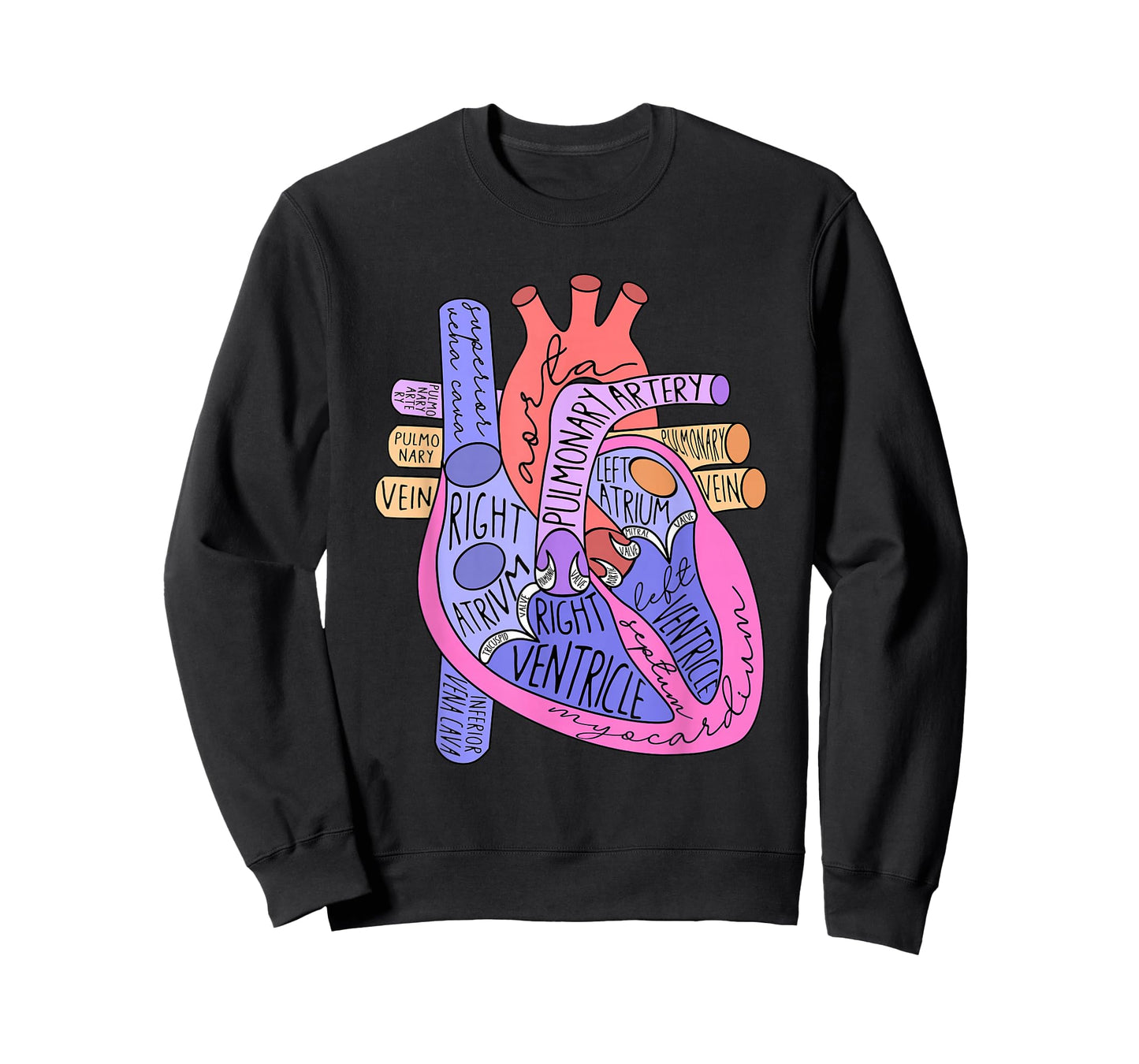 Anatomical Heart CVICU Cardiac Nurse Anatomy Cardiology T-Shirt