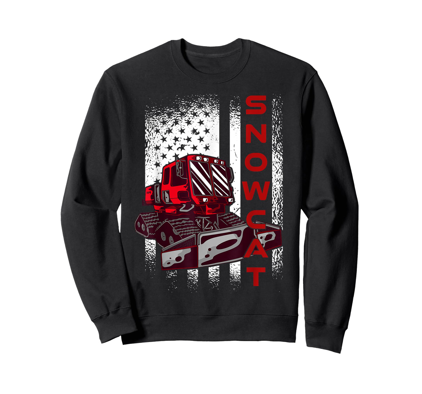 Snow Groomer Cool Snowcat Winter Sport US Flag Men Women T-Shirt