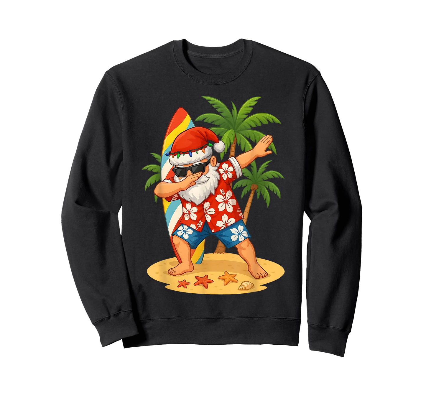 Christmas In July Funny Dabbing Santa Beach Hawaiian Summer T-Shirt