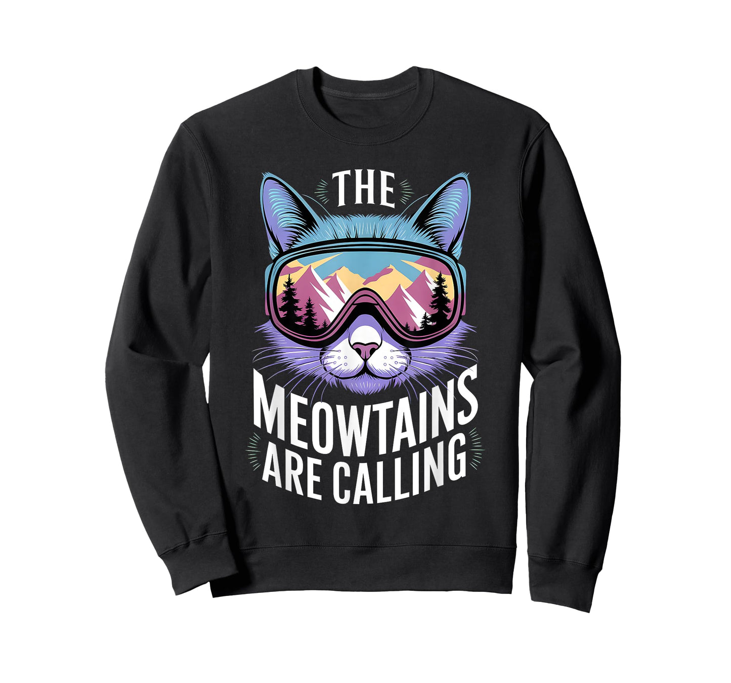 the mountains are calling cat lover Cool Snowboard ski lover T-Shirt