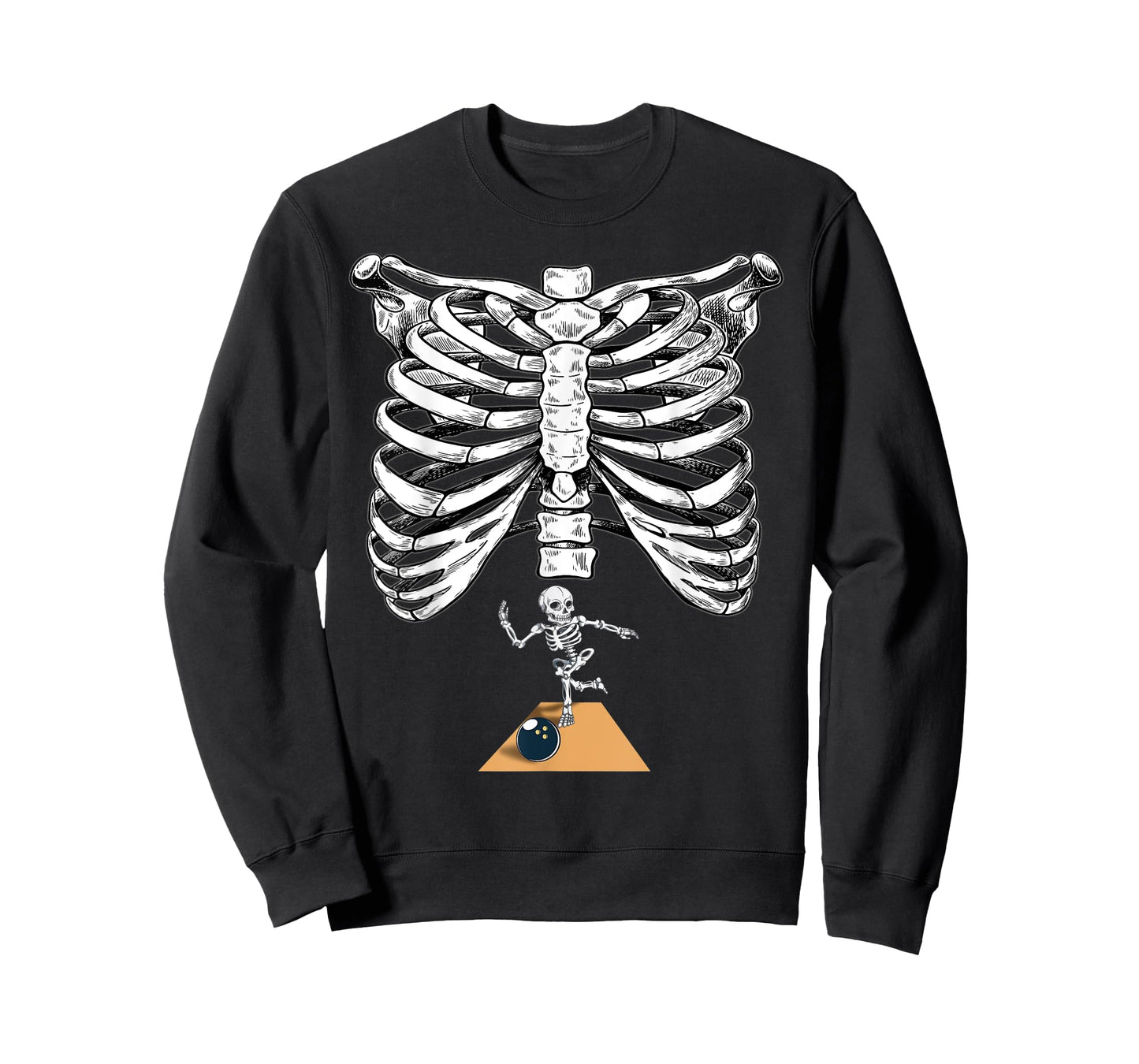 Skeleton Bowling Pregnancy Halloween Bowler T-Shirt