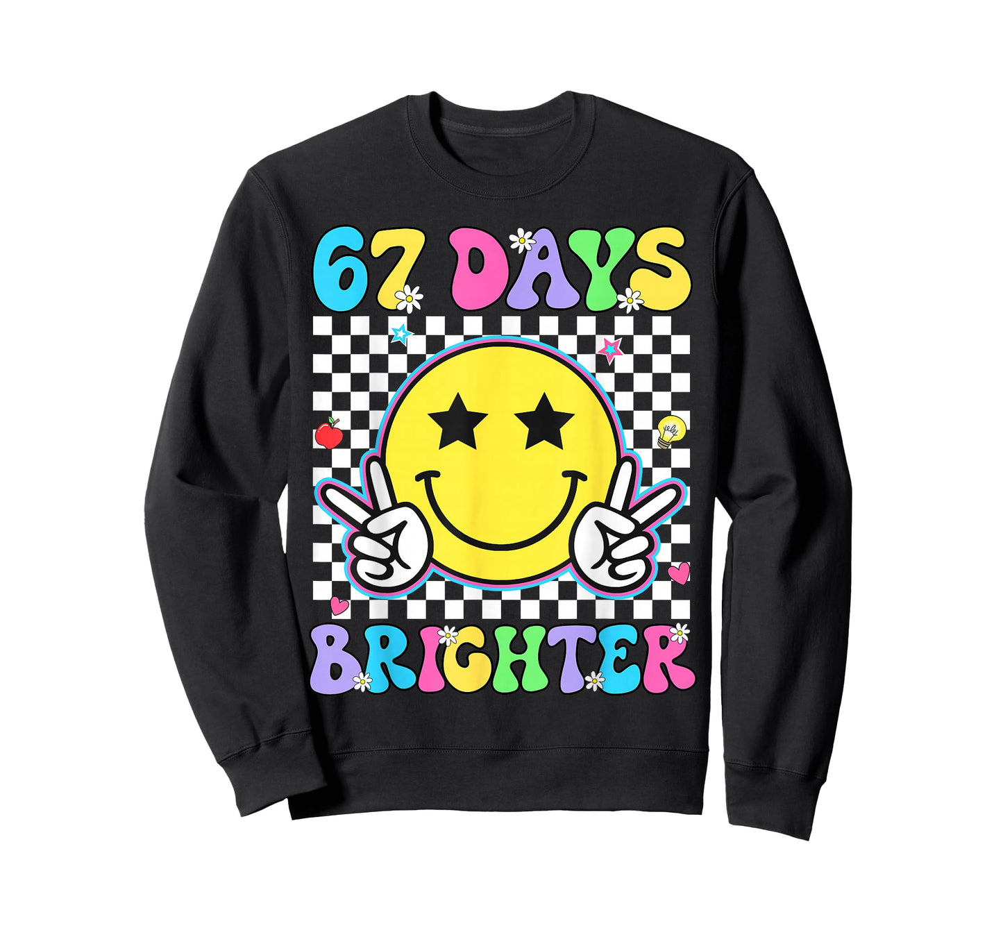 67th Day of School Shirt 67 Days Brighter Teacher Boys Girls T-Shirt
