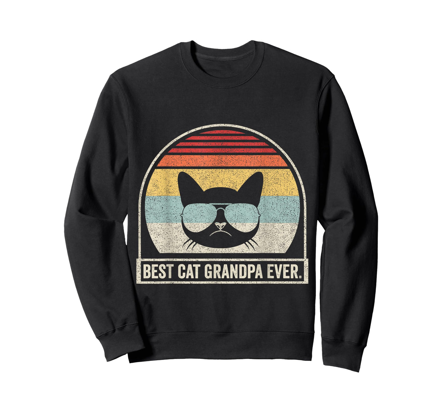 Retro Vintage Best Cat Grandpa Ever T-Shirt for Men Women Girls Kids