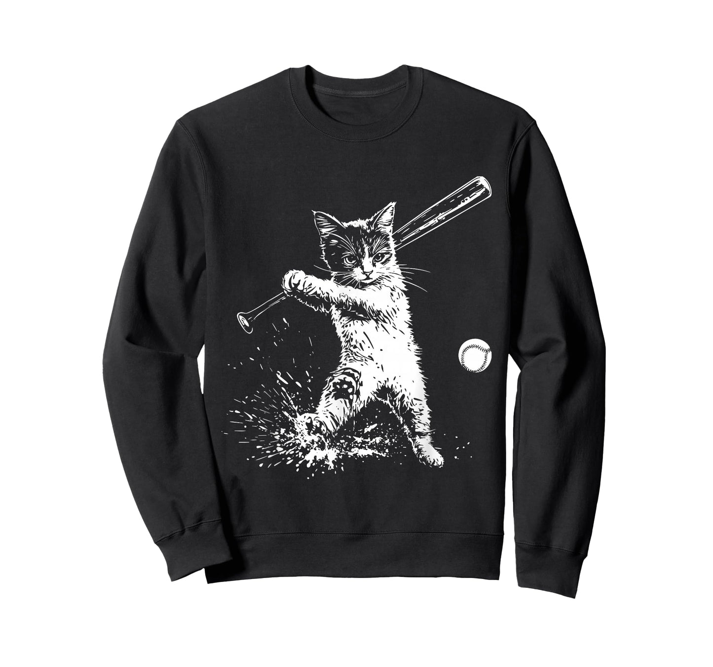 Funny Cat Baseball Graphic T-Shirt