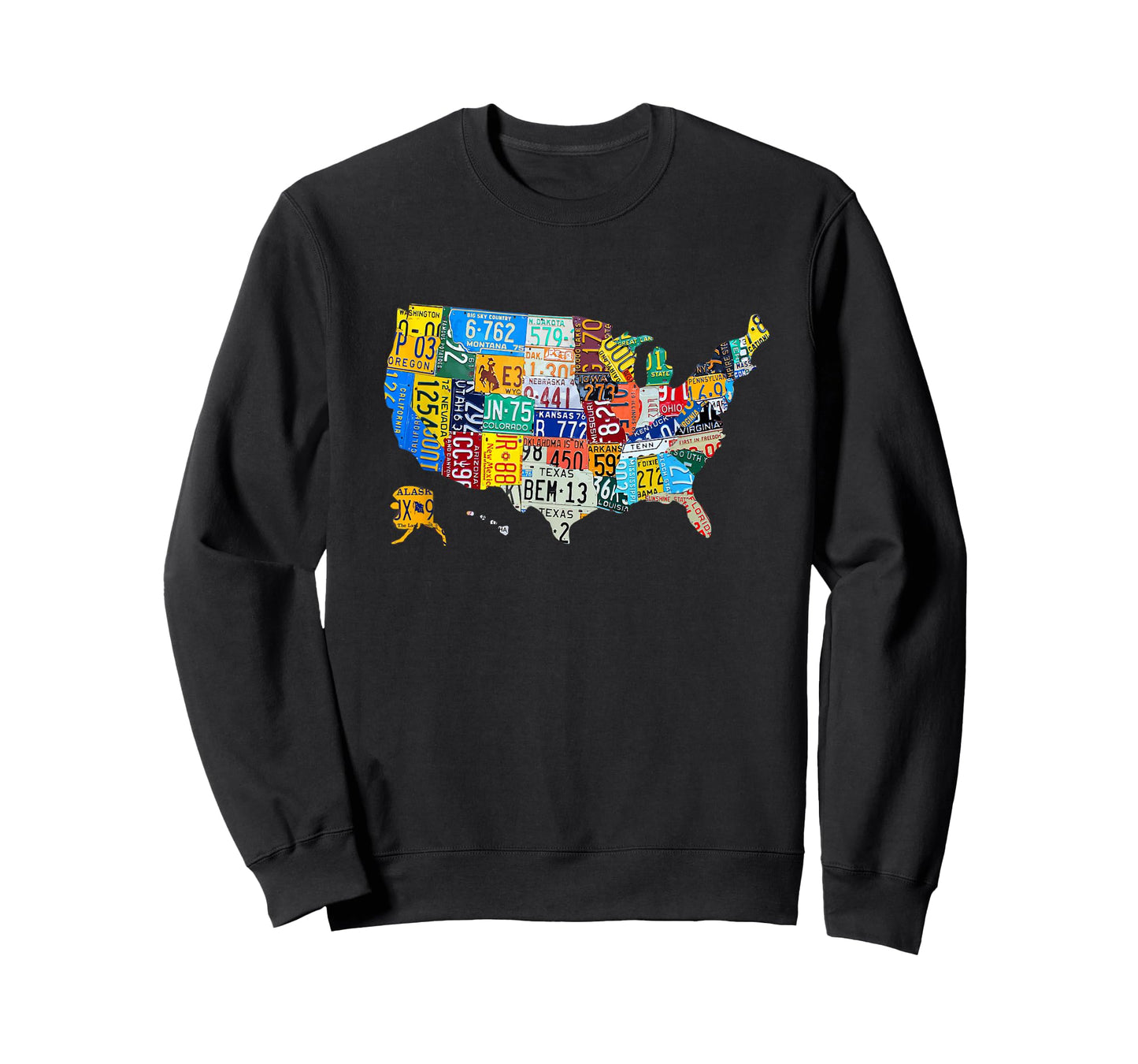 License Plate American Flag US Map Art American Map Shirt T-Shirt