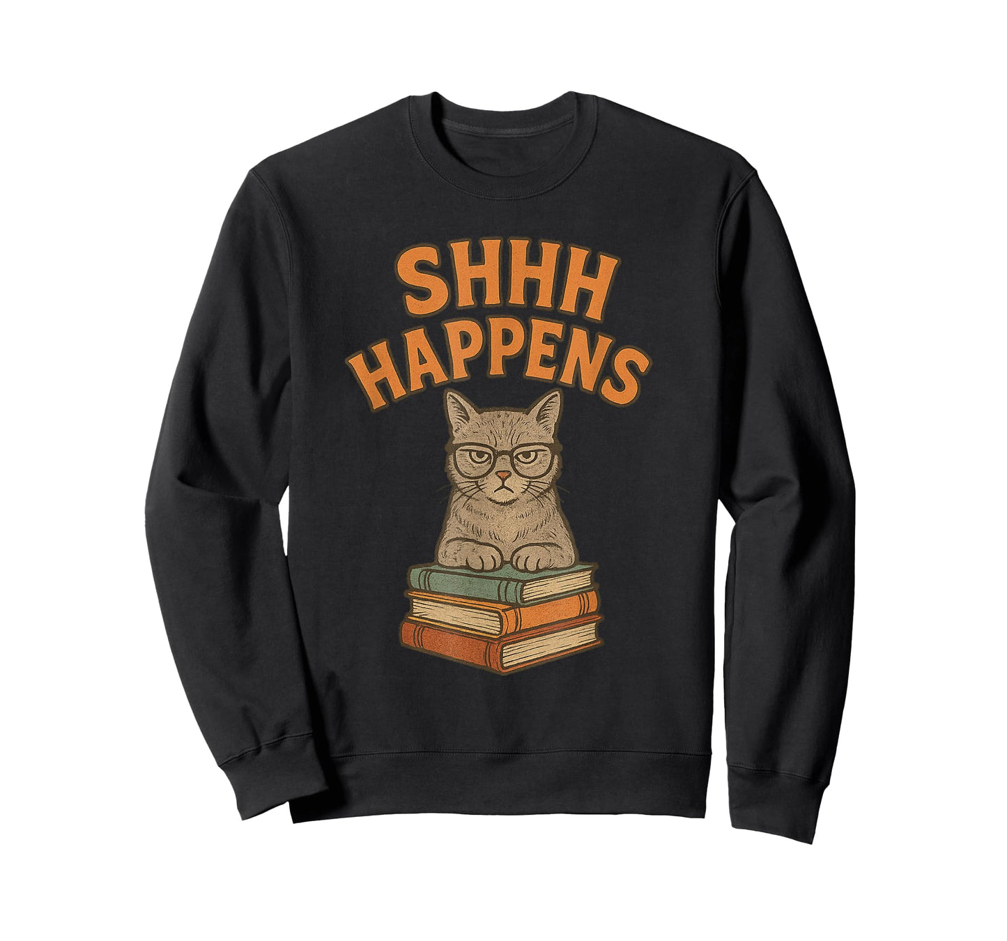 SHHH Happens Funny Librarian Cat Books Library T-Shirt