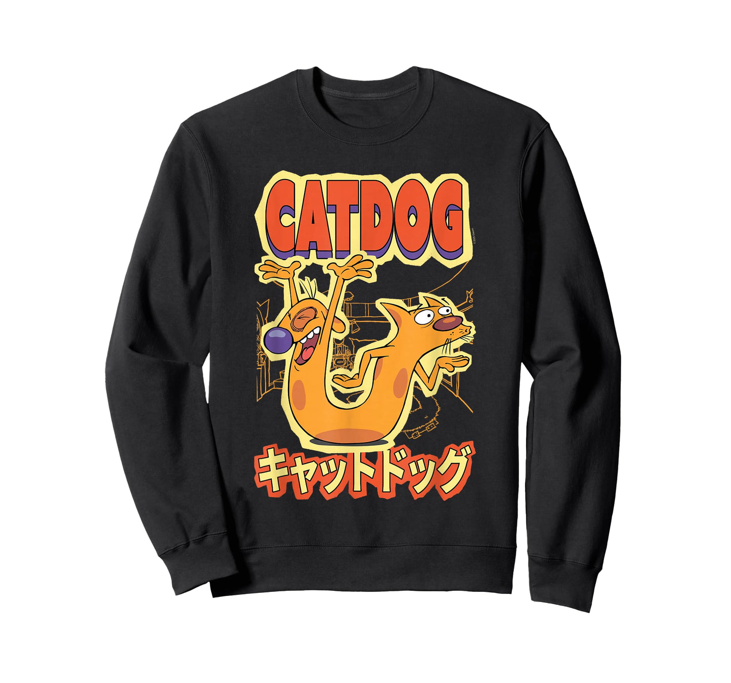 CatDog Dancing Kanji Logo Cartoon T-Shirt